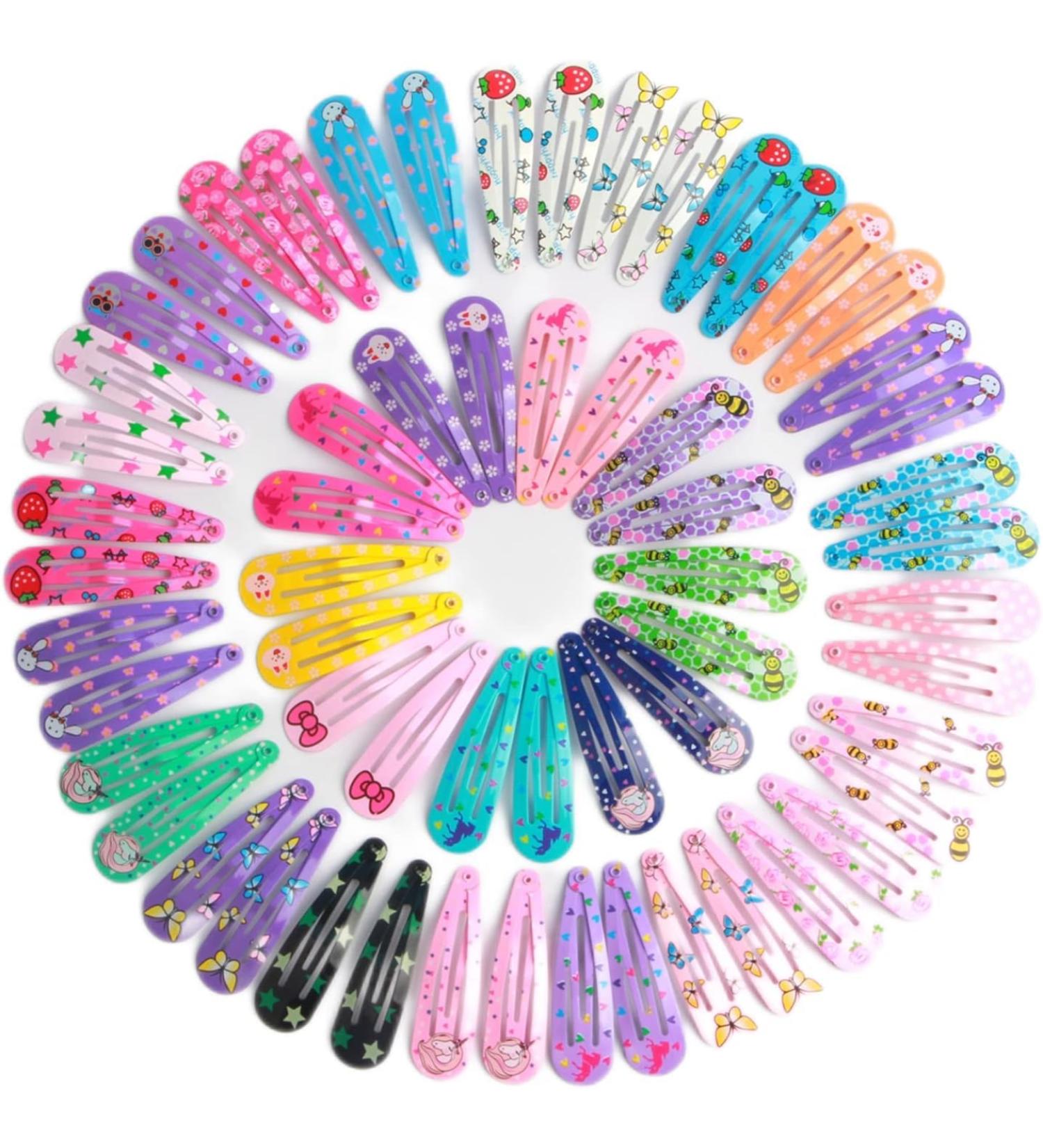 50 Pieces Double Grip Hair Clips Metal Snap Hair Clip Snap Clips Pins Women Hair Accessories for Girls Hair Making Salon