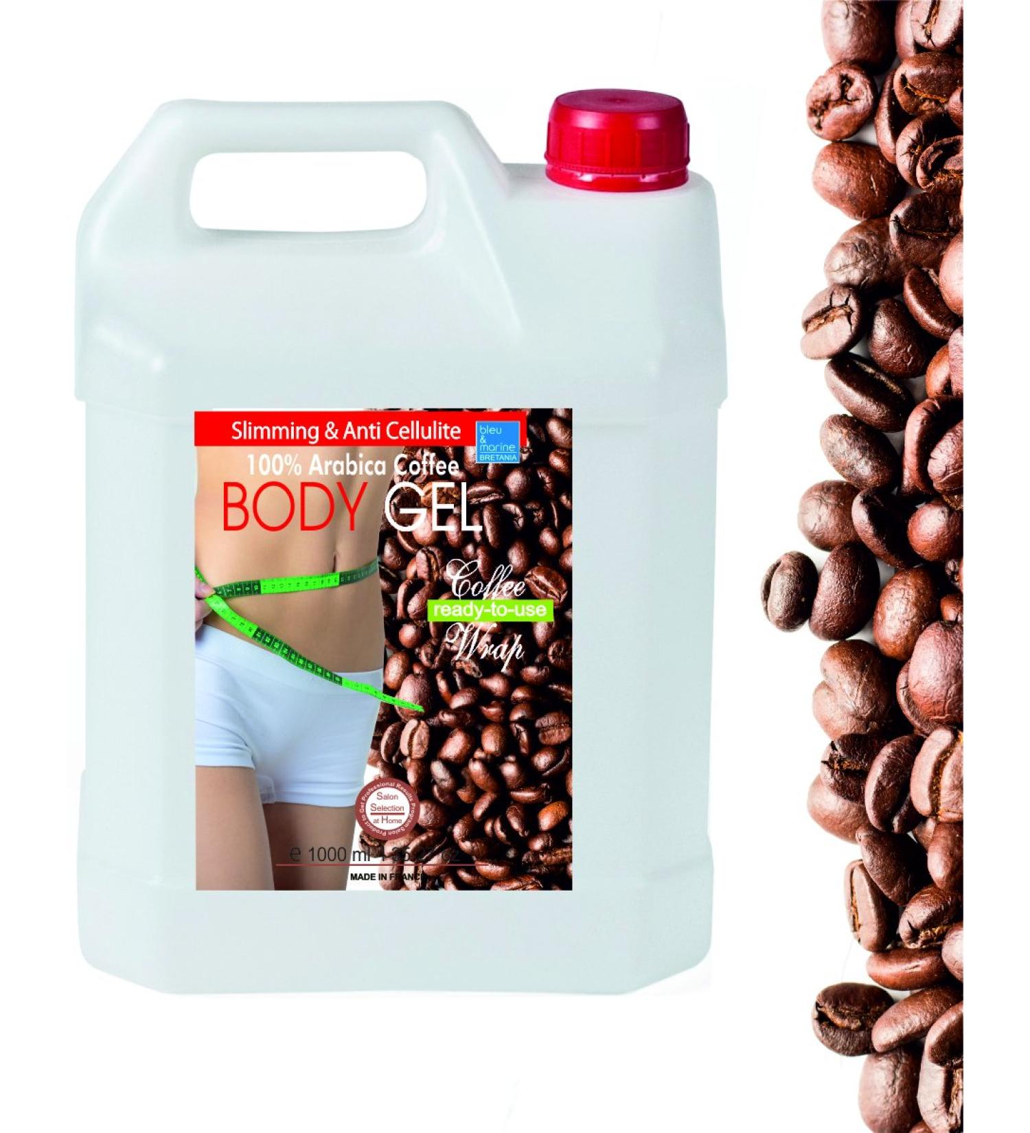 Bleumarine Bretania Anti-Cellulite Gel - Coffee & Seaweed Formula | Vitamin B3 & E | Natural Spa Treatment | 1000ml Multicolored Pack - Buy Online on GoSupps.com