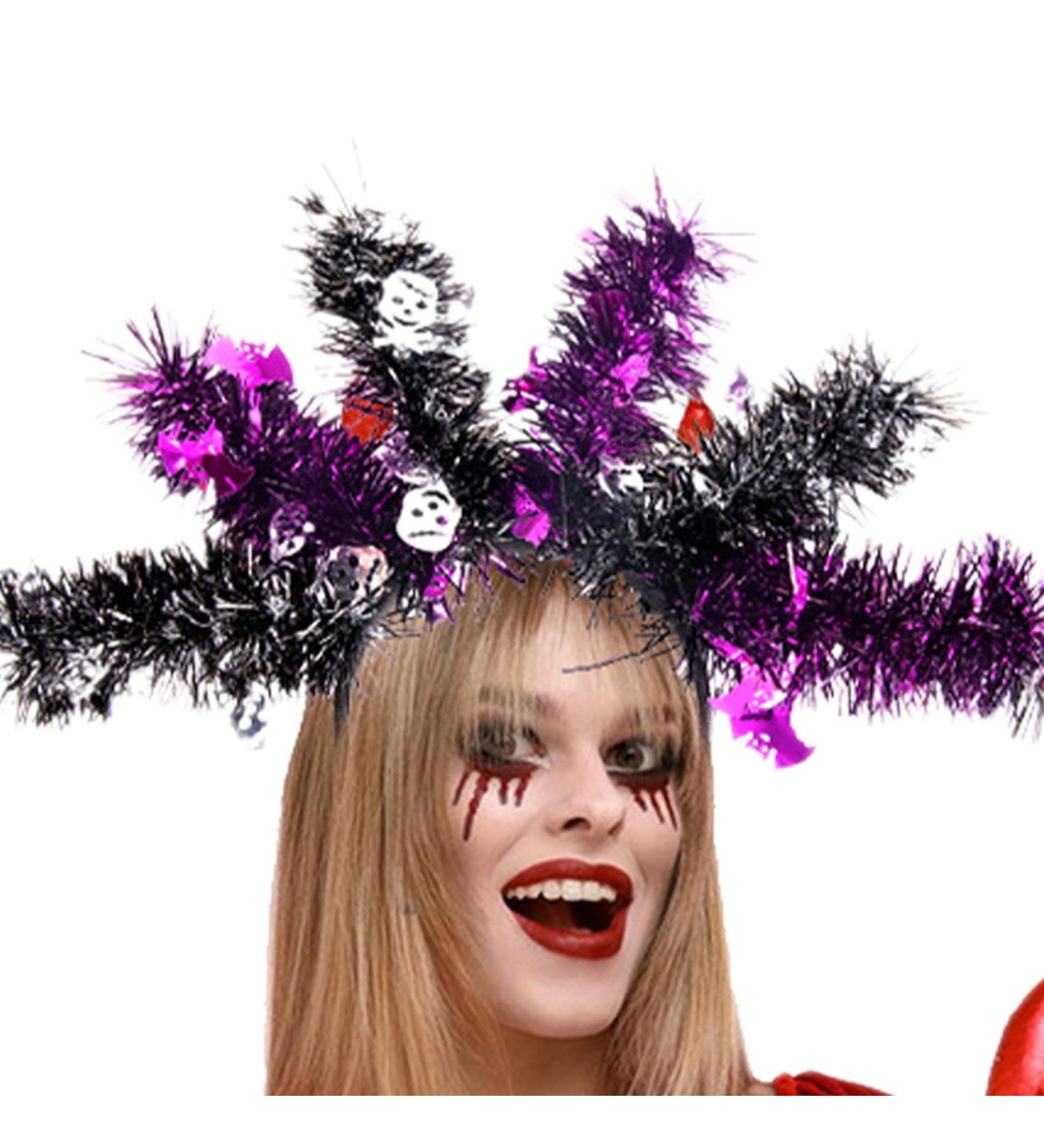 Halloween Headbands - Colorful Wool Strips Halloween Hair Bands | Halloween Headwear Cosplay Props for Favors Skeleton Bat - Buy Online on GoSupps.com