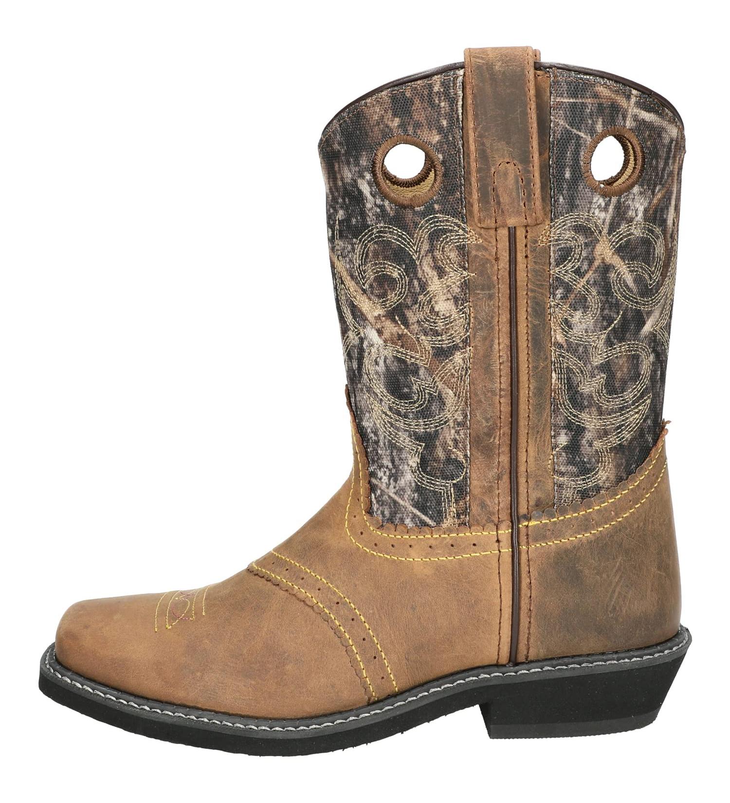 Smoky Mountain Pawnee Series Women's Western Boot - 9 Height, Square Toe, True Timber Camo, Crepe Sole - Brown Oil Distress/Camo - Buy Online on GoSupps.com