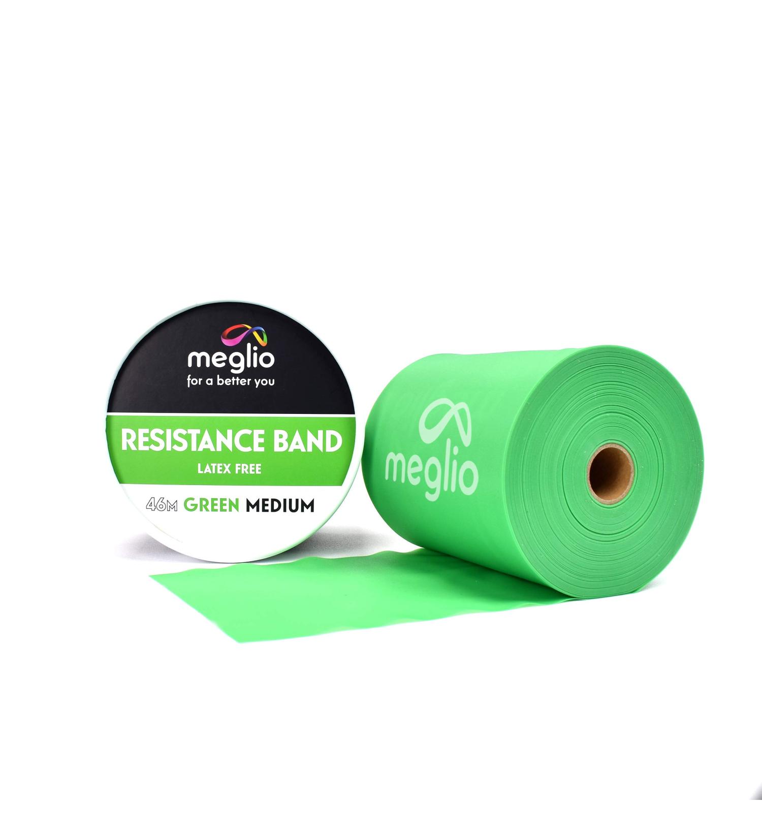 Buy Meglio Resistance Band Roll - 46m Latex-Free for Fitness Home Training Stretching & Rehabilitation - Available in 5 Colors/Strengths - Buy Online on GoSupps.com