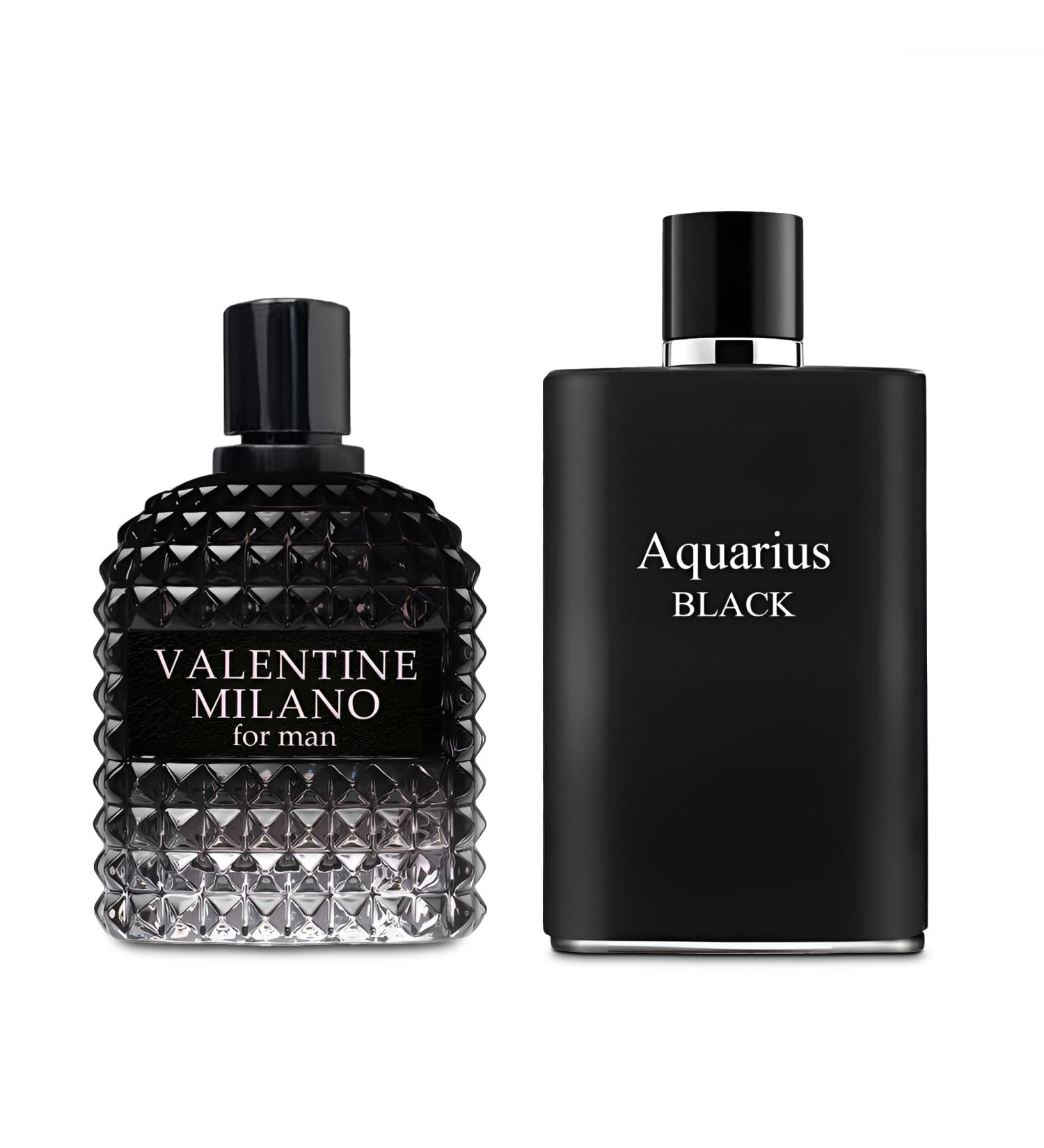 2PCS Valentine Milano/Aquarius Black Eau De Toilette for Men-Fresh Romantic Scent Perfume for Men 3.4 Fl Oz Each Mens Cologne For All Skin Daily Used MilanoMen/Aquarius Black - Buy Online on GoSupps.com