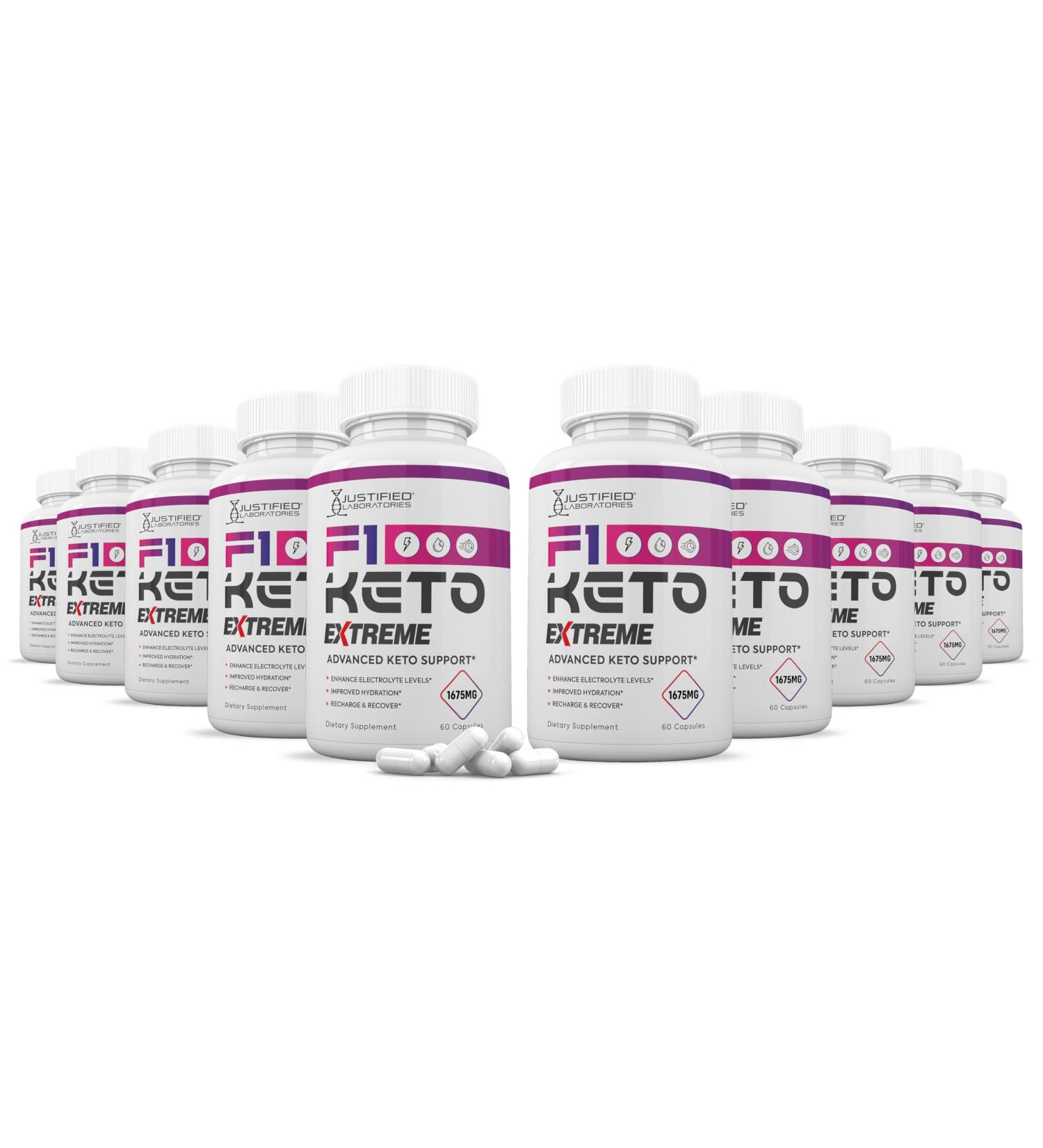 (10 Pack) F1 Keto Pills 1675MG New & Improved Formula Contains Apple Cider Vinegar Extra Virgin Olive Oil Powder Green Tea Leaf 600 Capsules - Buy Online on GoSupps.com