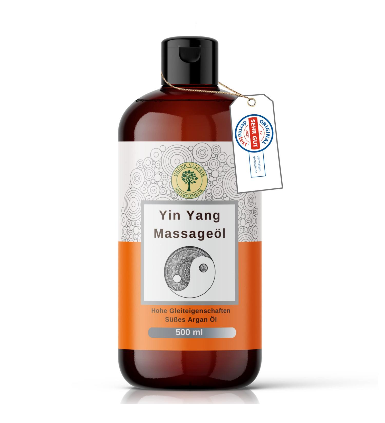 Yin Yang Massage Oil 500 ML XXL | Sweet Argan Scent | Increased Gliding Properties | Relaxation Oil by Green Valerie | Made in Italy - Buy Online on GoSupps.com