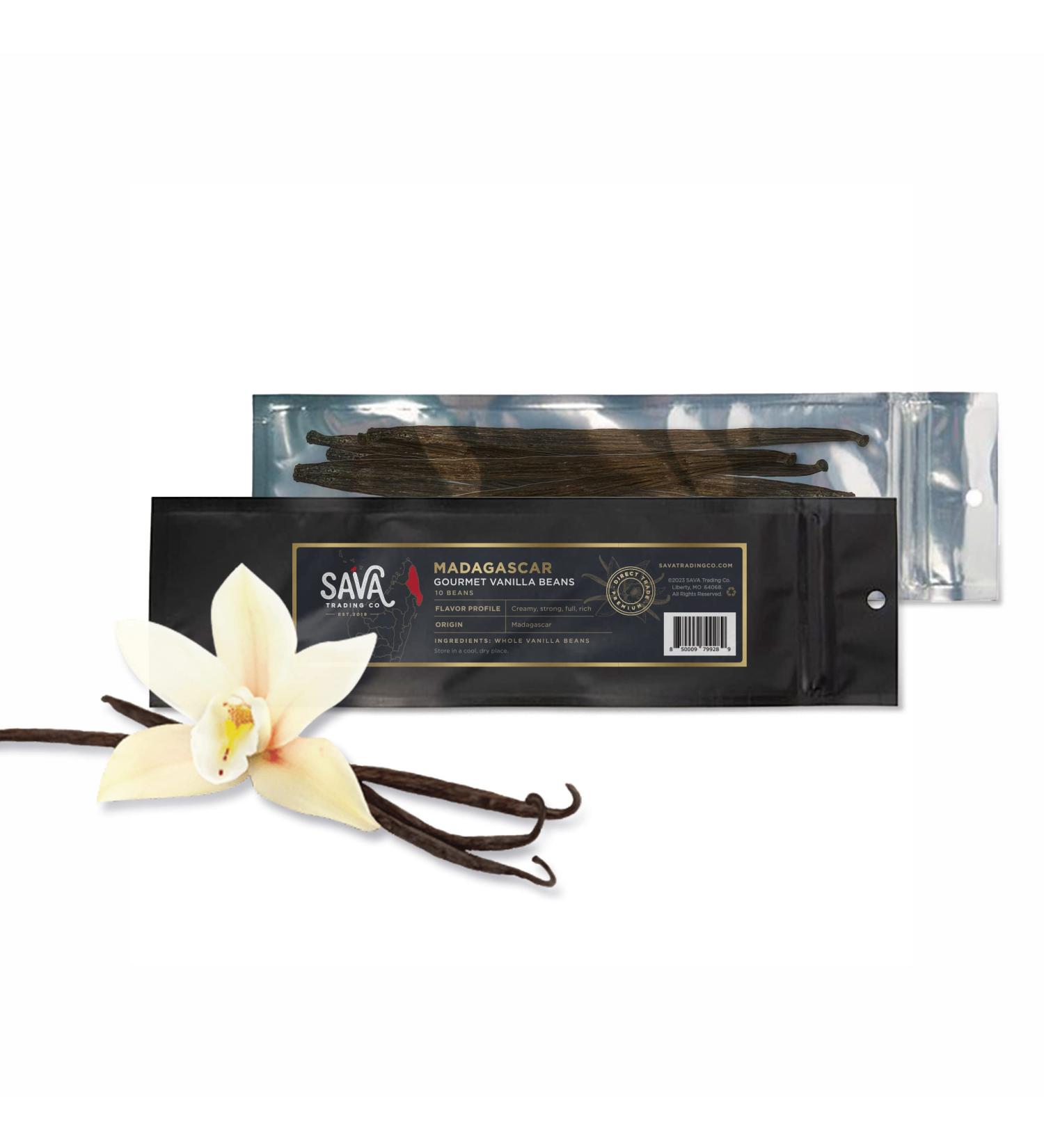 SAVA Madagascar Vanilla Beans  Bourbon Gourmet Vanilla Beans from Madagascar w/Rich  Deep Colored Vanilla Pods  Cooking & Baking Supplies (10 Count) 10 Beans - Buy Online on GoSupps.com