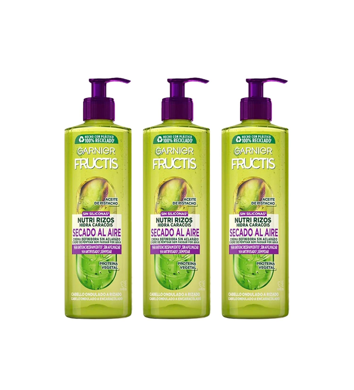  Garnier Garnier Fructis Leave-in Cream for Curly or Wavy Hair with Fruit Pectin and Pistachio Oil Nourishes & Defines Your Curls Without Hairdryer Pack of 3 x 400ml - Buy Online on GoSupps.com