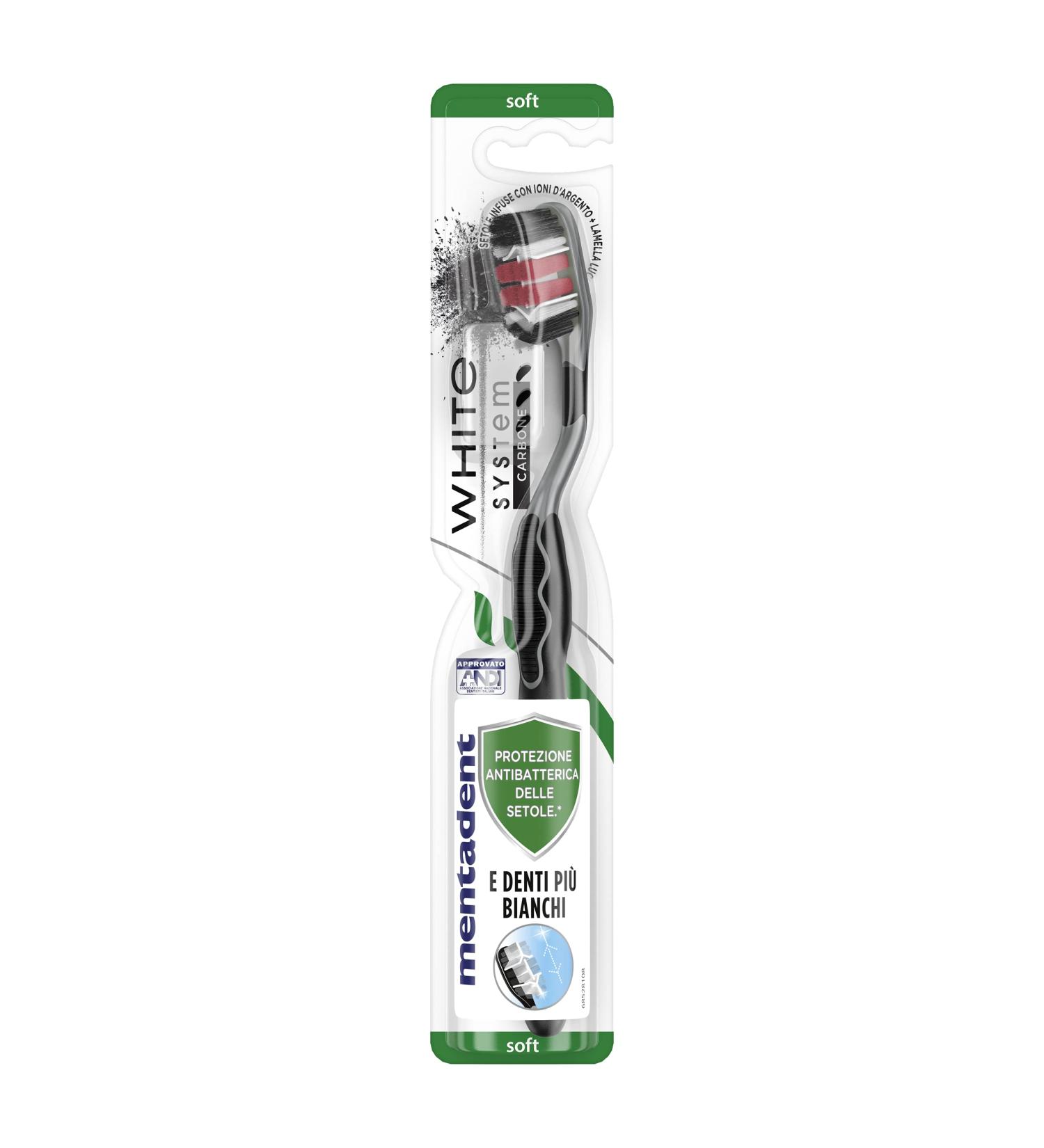 Mentadent Toothbrush - White System Carbon 1 Piece | International Shipping Available - Buy Online on GoSupps.com