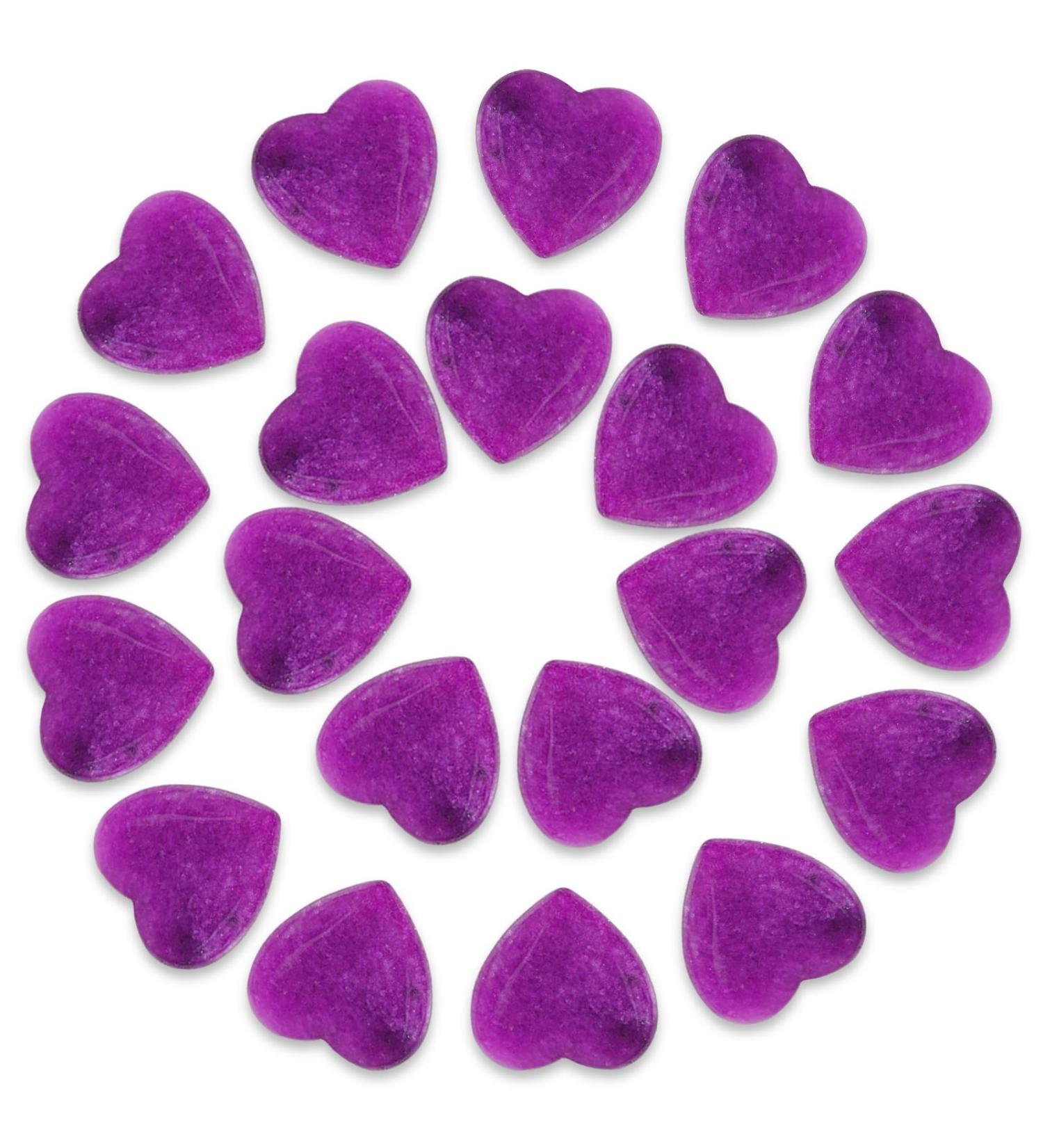Soulful 20pcs Purple Jade Amethyst Heart-Shaped Healing Crystal Stones for Stress Relief and Reiki Healing | Love Stones | Purple Jade_20pcs - Buy Online on GoSupps.com