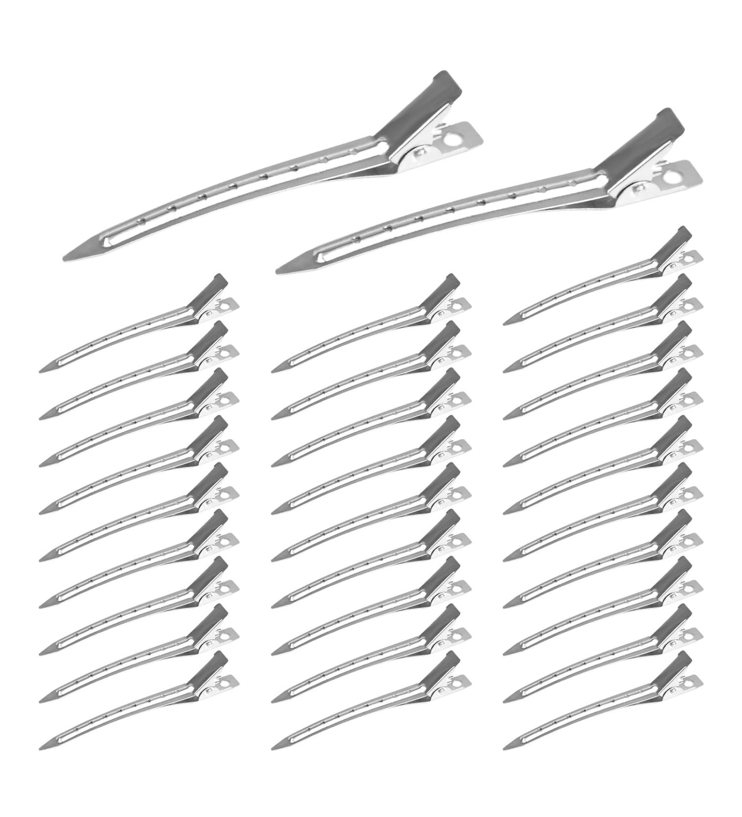 30pcs 3.5 Duck Bill Hair Clips for Styling, Sectioning, & Coloring - Silver Metal Hairdressing Clips for Salon-Quality Results - Buy Online on GoSupps.com