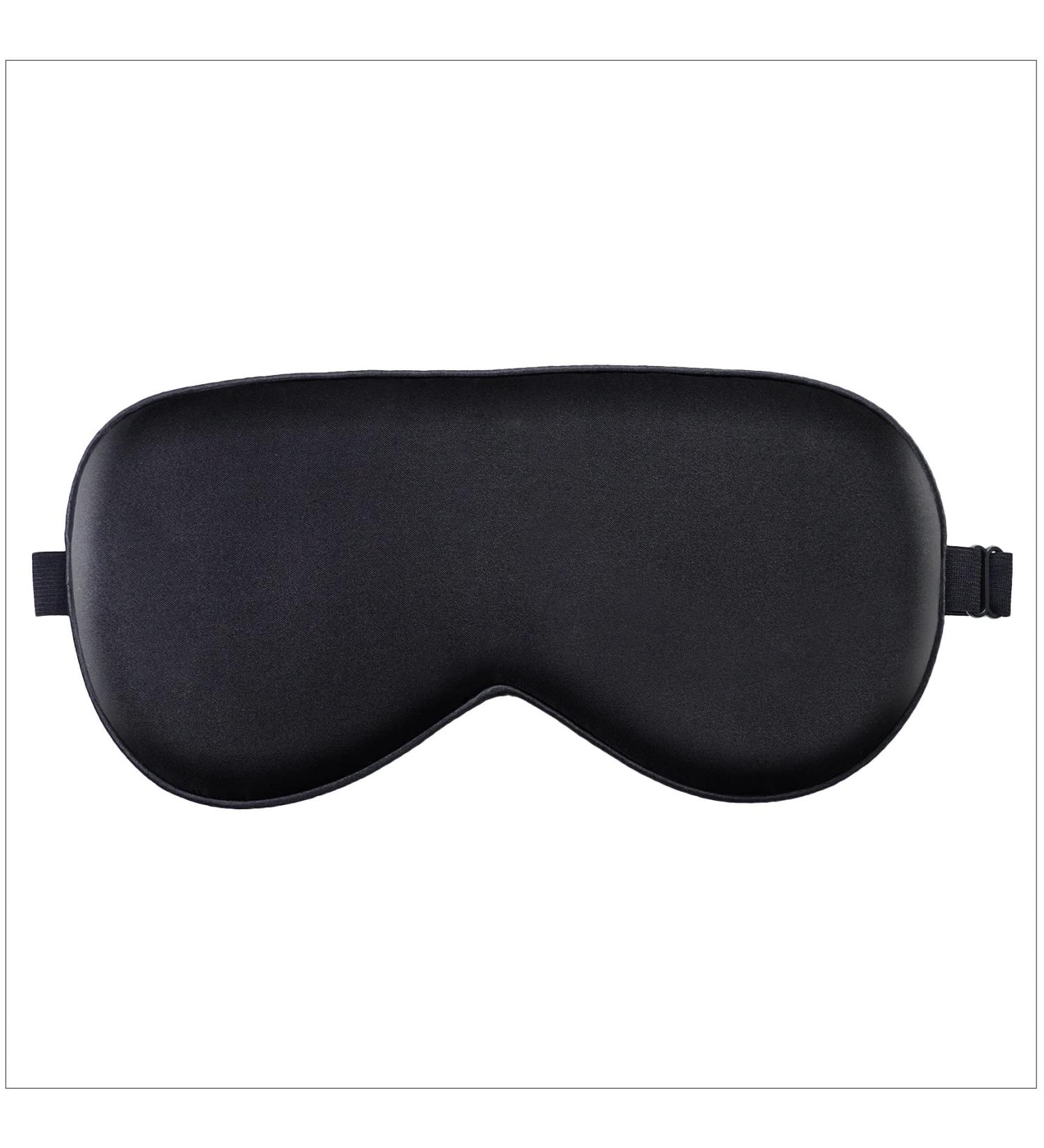 Yarall Double-Sided Natural Silk Sleep Mask for Men Women - Soft & Comfortable Eye Mask, Light Blocking Blindfold for Night Sleeping - Black - Buy Online on GoSupps.com