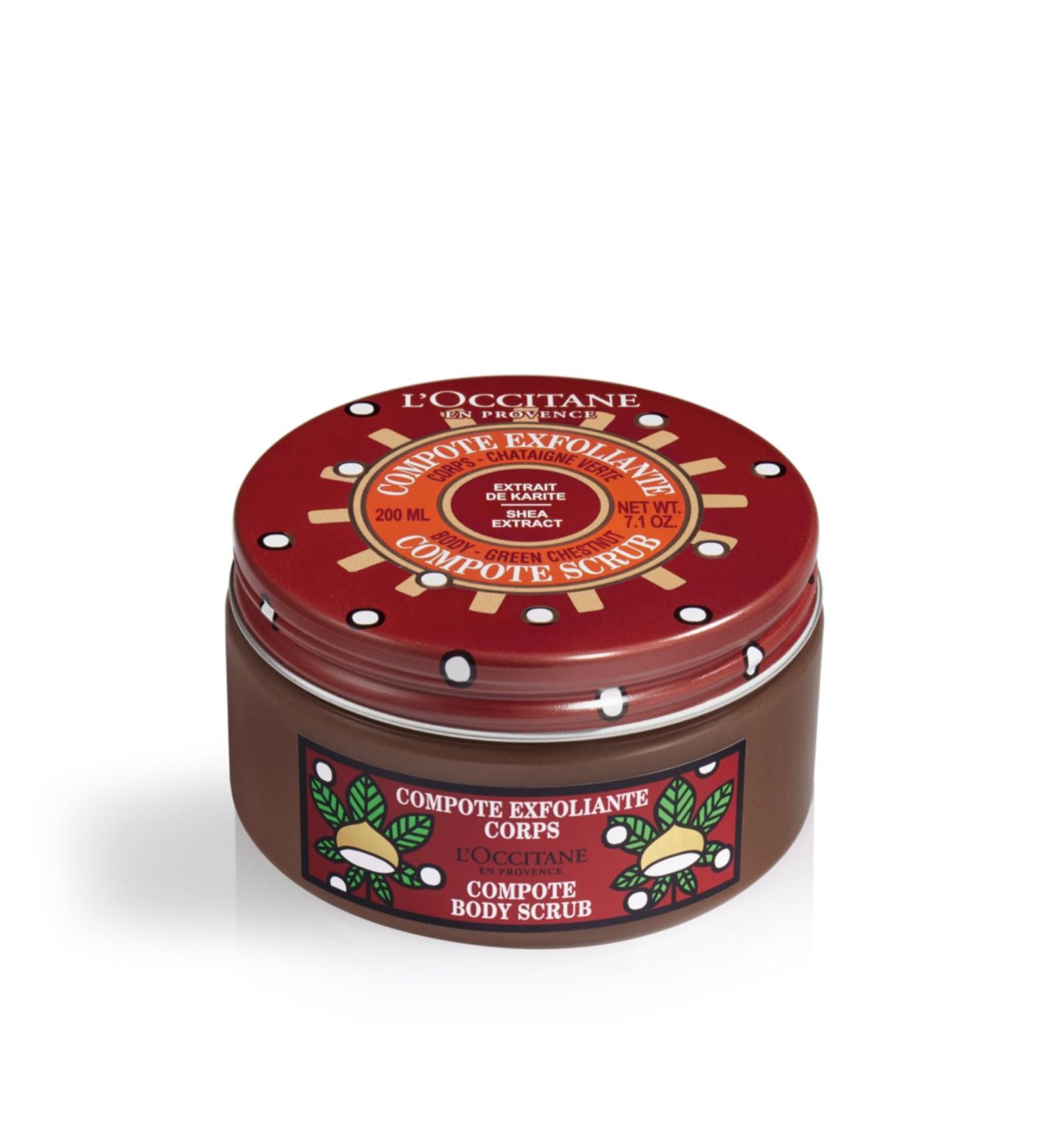 L'OCCITANE Shea Chestnut Compote Scrub 200ml | Enriched with Shea Butter and Chestnut | Gentle Body Scrub for All Skin Types - Buy Online on GoSupps.com