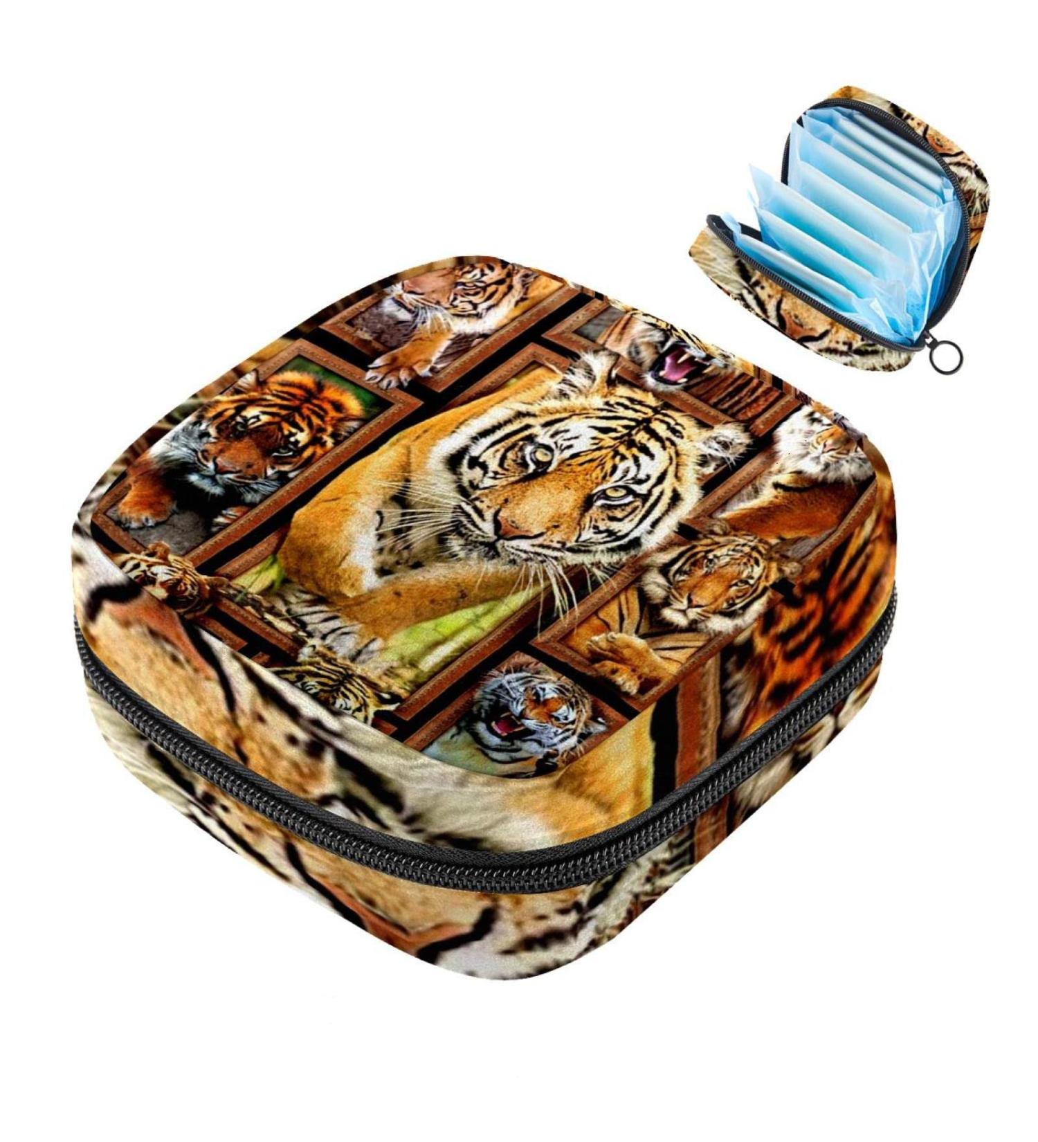 3D Tiger Menstrual Pad with Zipper - Sanitary Napkin & Menstrual Cup Holder for Teens & Women | International Shipping - Buy Online on GoSupps.com