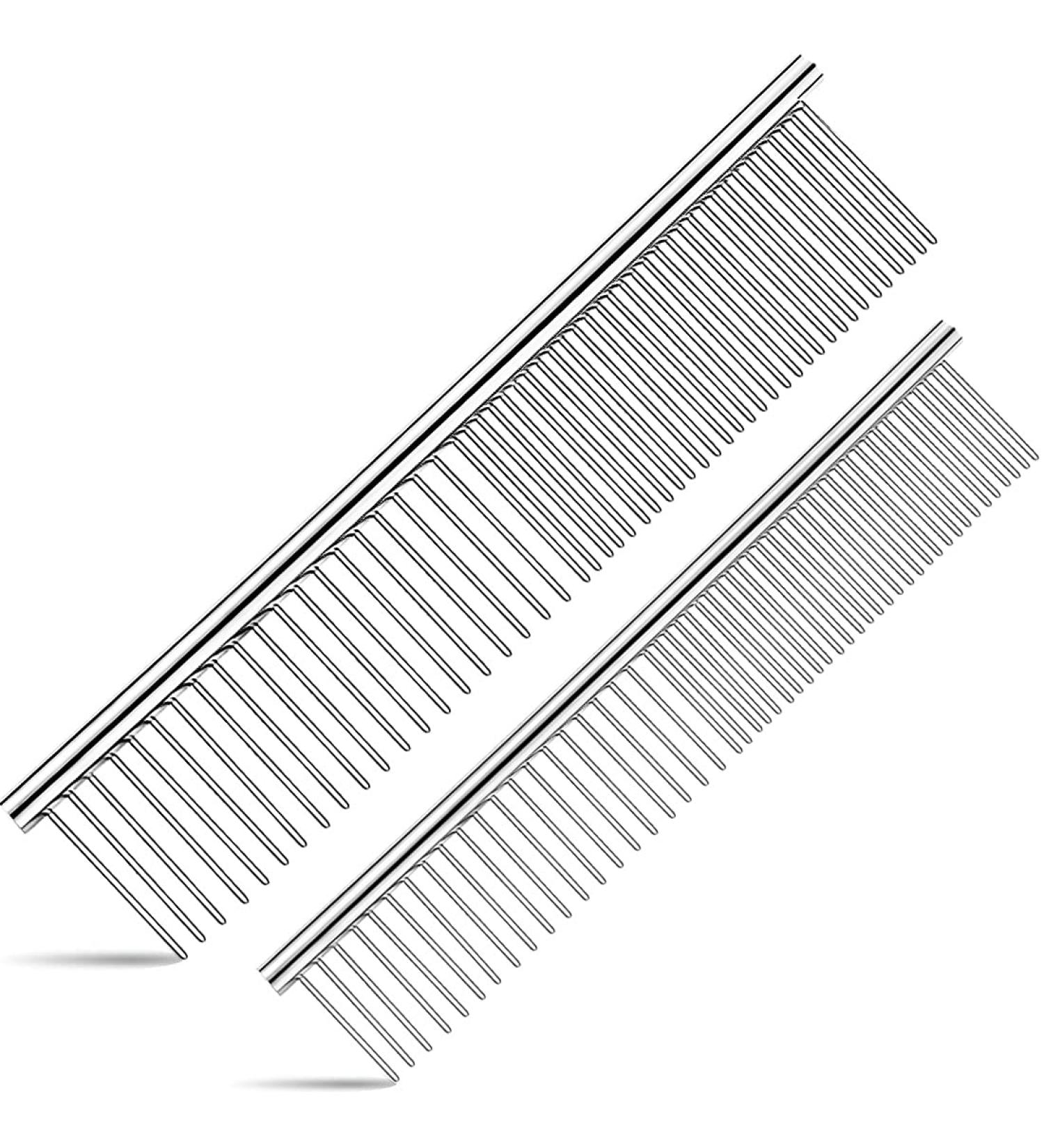 ORIEMARS Stainless Steel Metal Dog Combs - Ideal for Grooming Large and Small Dogs, Cats, and Other Pets - Removes Tangles and Knots - Buy Online on GoSupps.com