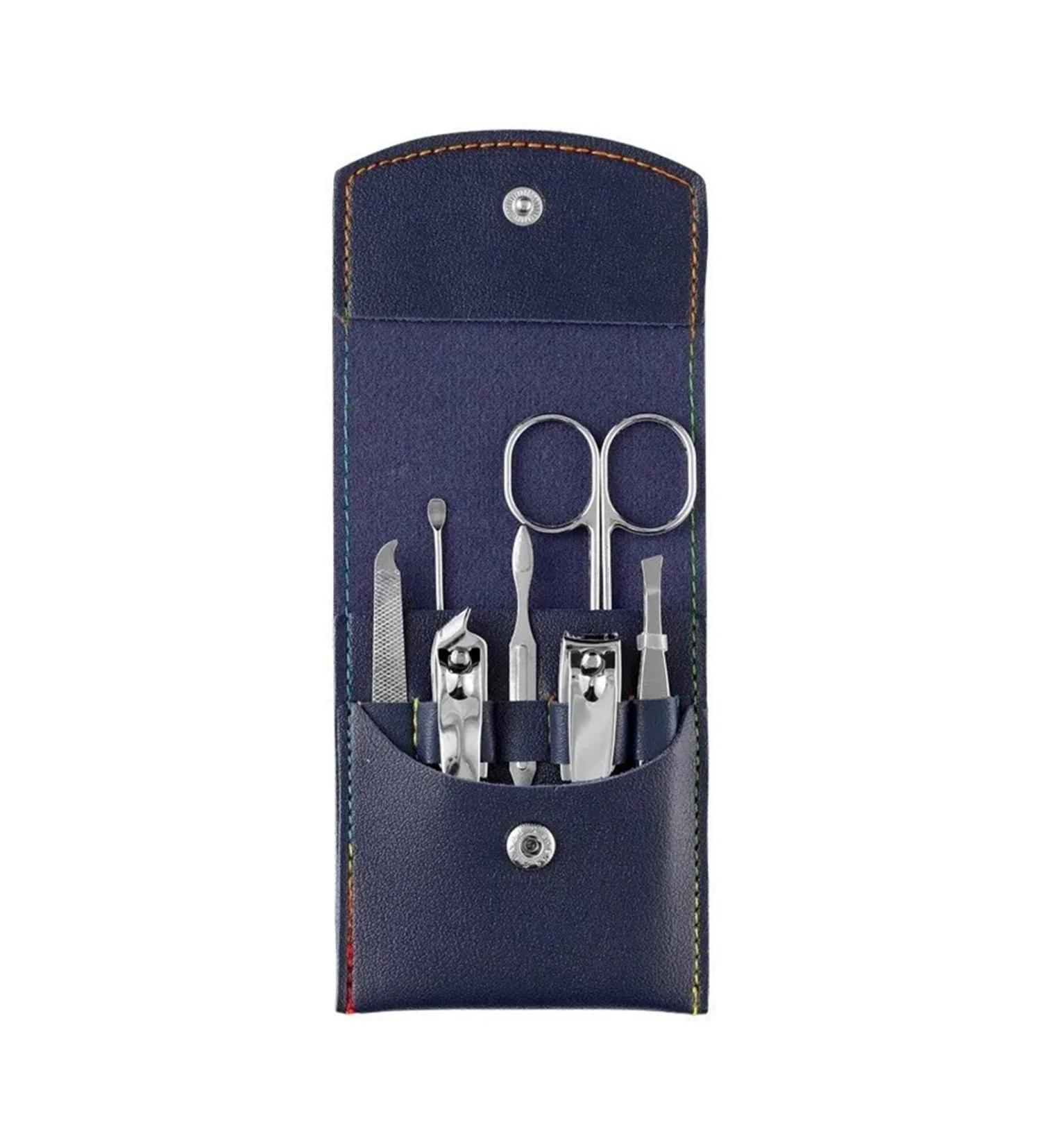 Beauty and Enhancement Tool Set 7 Piece Folding Bag Nail Clippers Portable Household Diagonal Ear Spoon (Color : Blue) - Buy Online on GoSupps.com