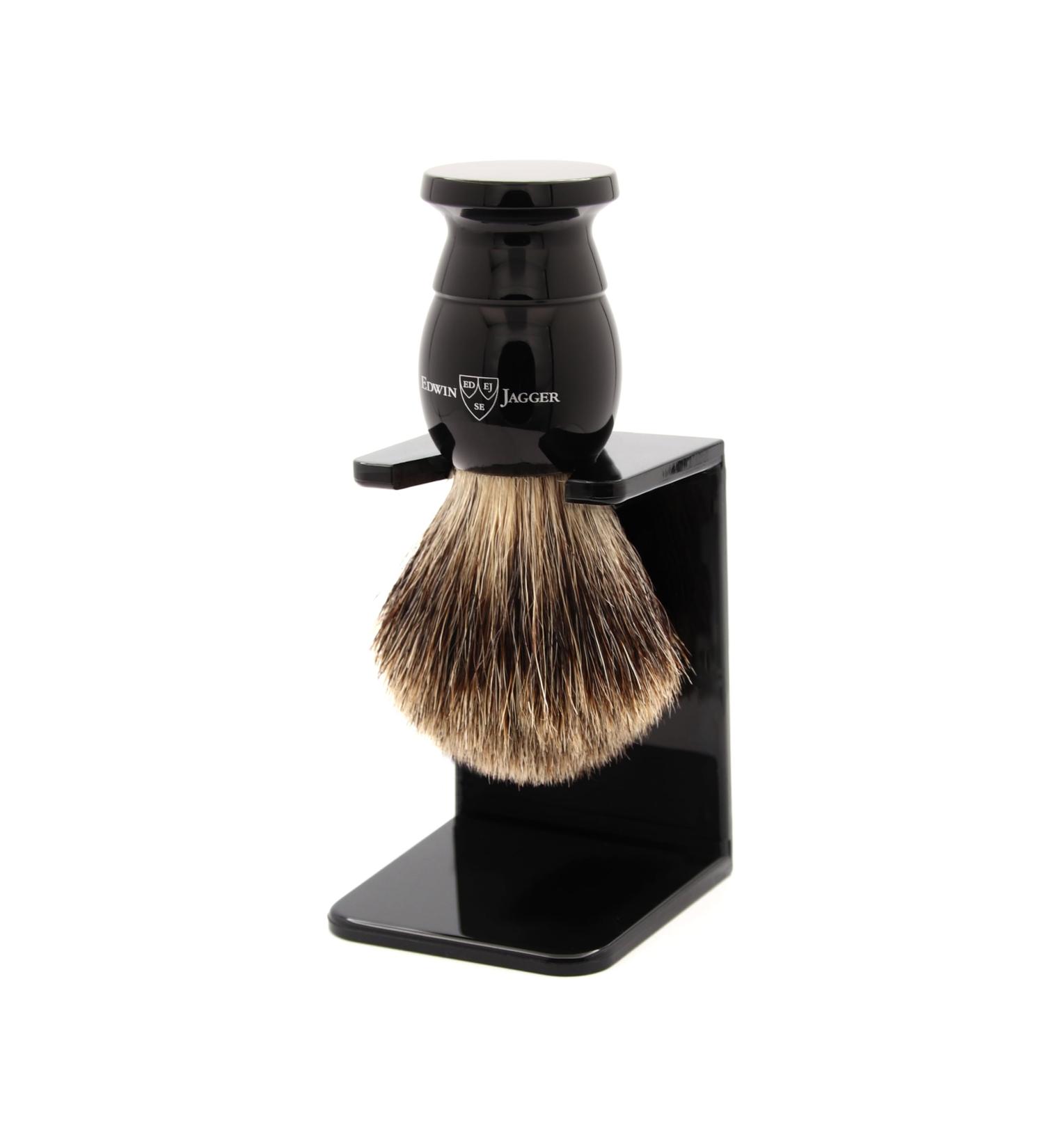 Edwin Jagger Best Badger Medium Shaving Brush - Ebony | Quality English Shaving Brush - Buy Online on GoSupps.com