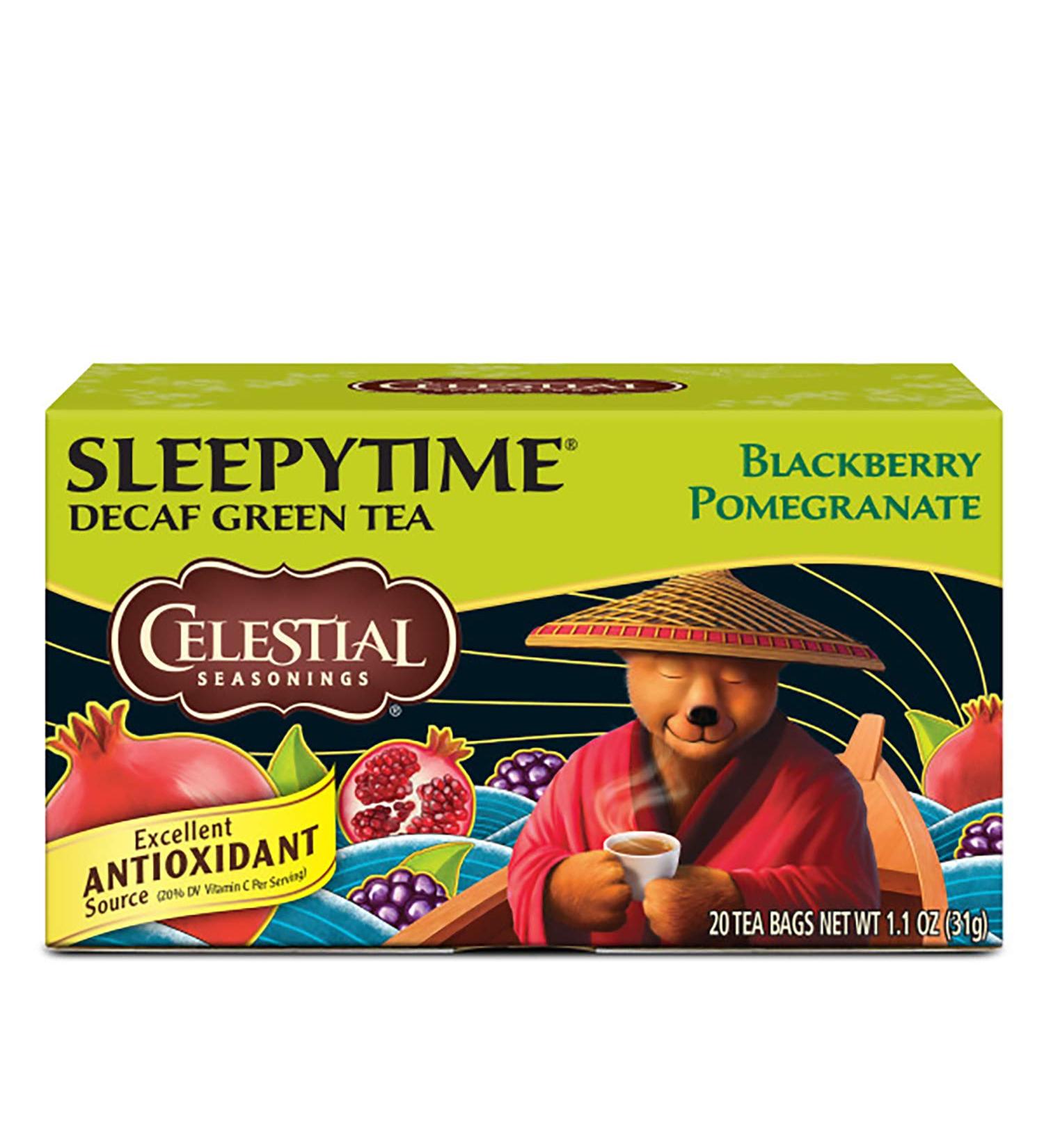 Celestial Seasonings Sleepytime Decaf Blackberry Pomegranate Green Tea 20 Tea Bags, Pack of 6 - Buy Online on GoSupps.com