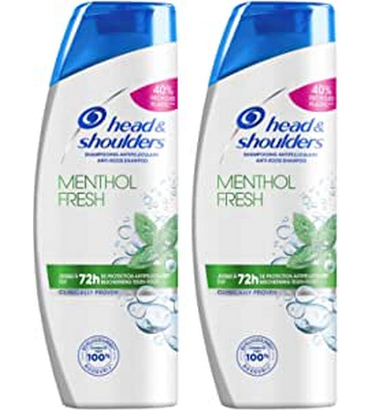 Head & Shoulders Menthol Fresh Anti-Dandruff Shampoo Deeply Cleanses Hair and Scalp Fresh Minty Sensation 2 x 285 ml Formula - Buy Online on GoSupps.com