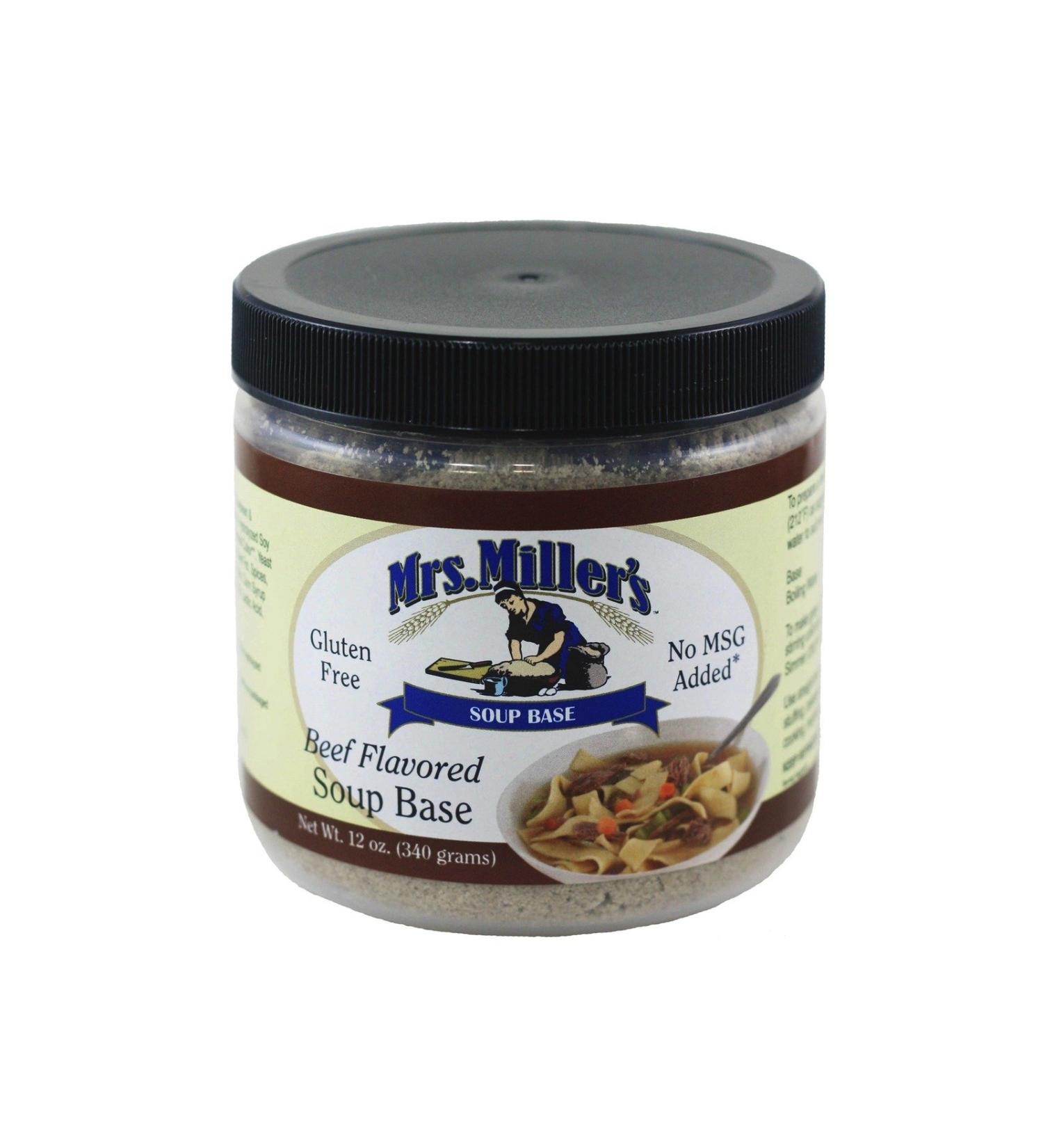 Mrs. Miller's Homestyle Beef Soup Base - 2 x 12 oz Jars | Gluten-Free & No MSG - Buy Online on GoSupps.com