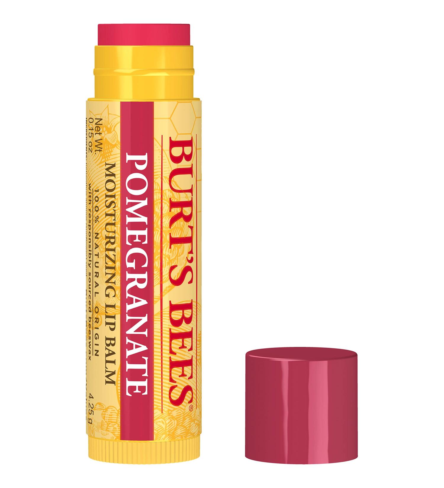 Burt's Bees Pomegranate Lip Balm 0.15 oz - 100% Natural Moisturizing Formula with Beeswax and Fruit Extracts - Buy Online on GoSupps.com