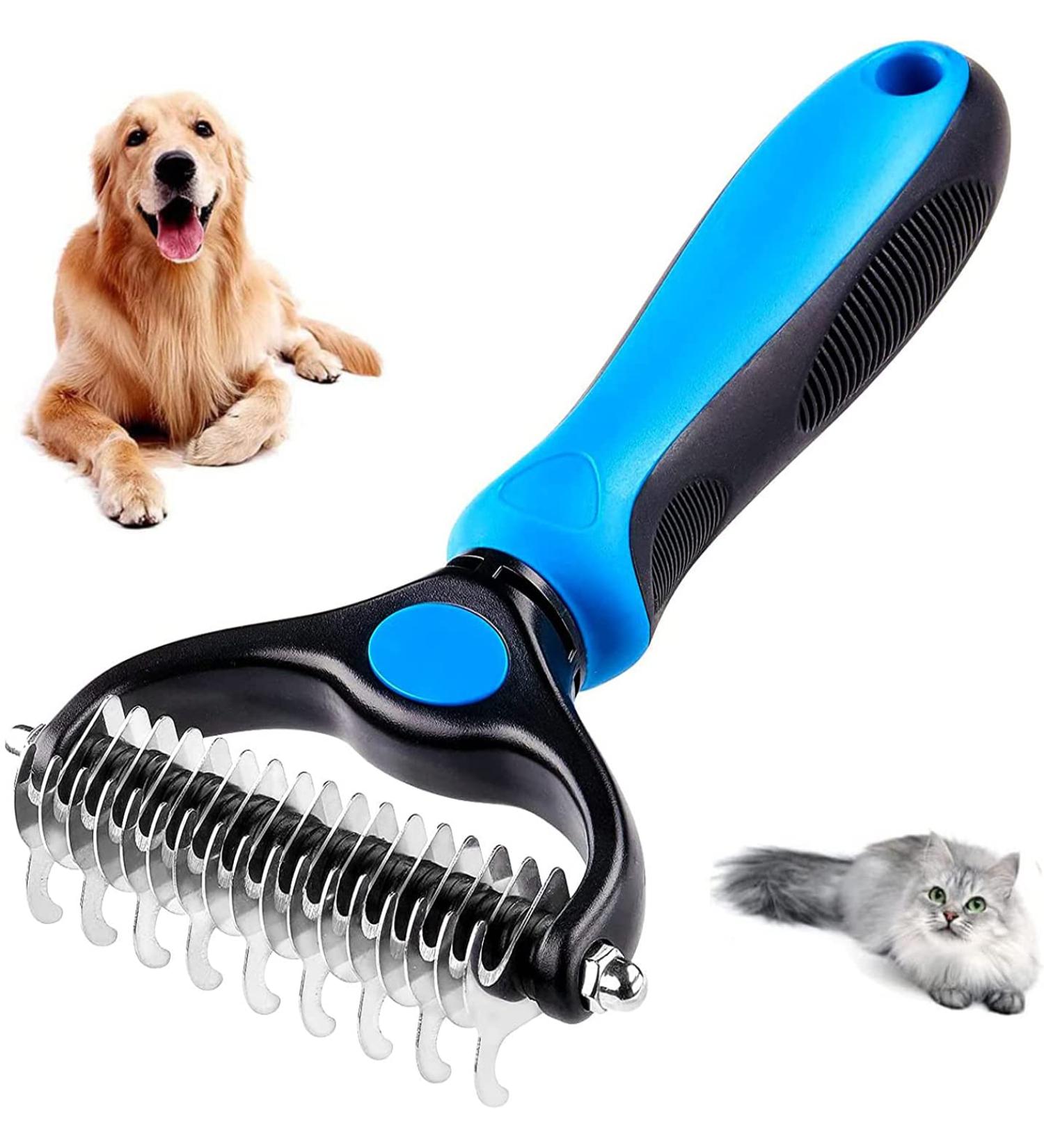 Vigime Long Hair Dog Brush & Cat Brush - Subfell Brush for Dogs & Cats Removes Tangles & Short Hair (Blue) - Buy Online on GoSupps.com