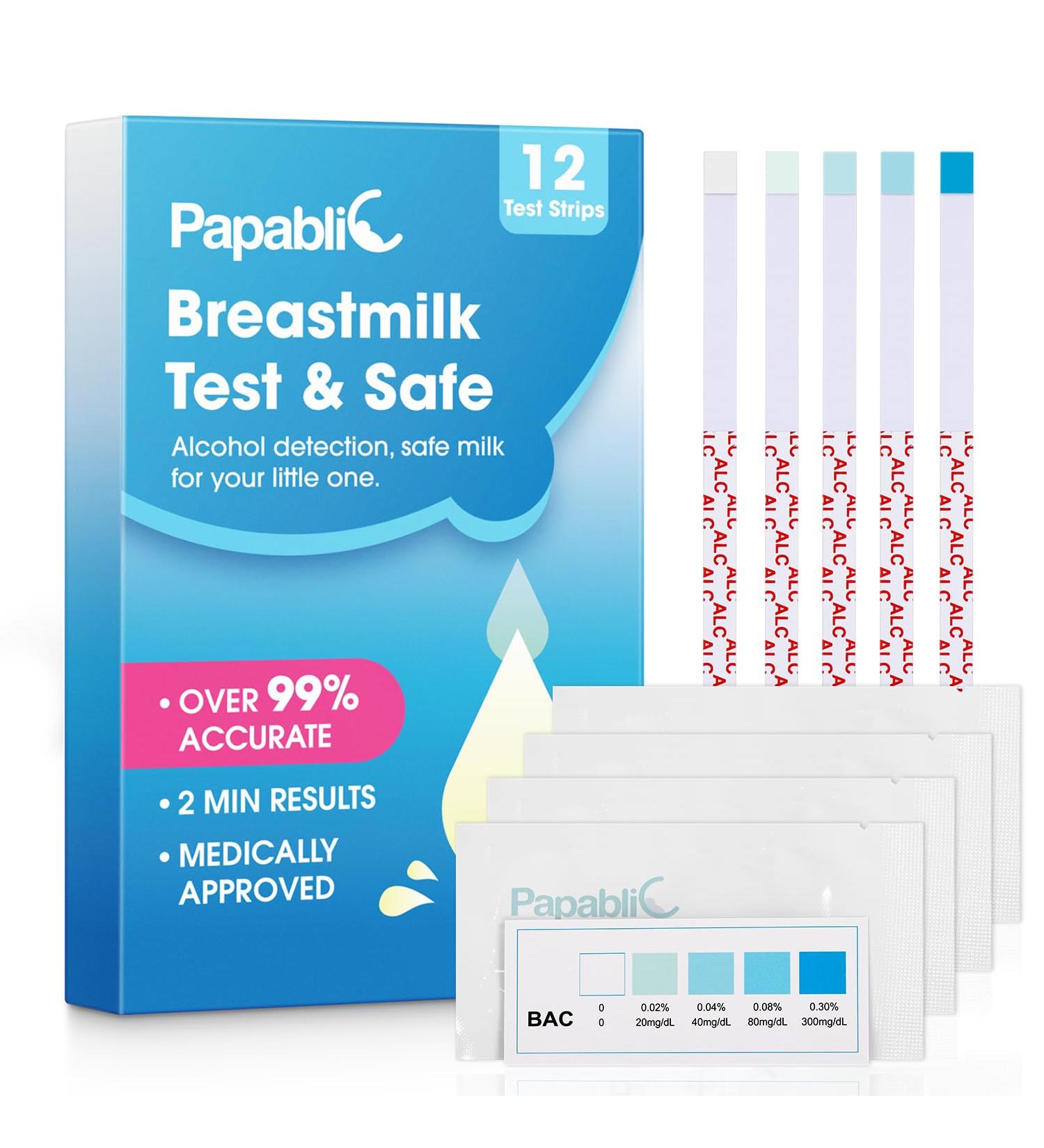  12-Count Papablic Test & Safe Breastmilk Alcohol Test Strips 2-min Quick and Precise Detection for Alcohol in breastmilk - Buy Online on GoSupps.com