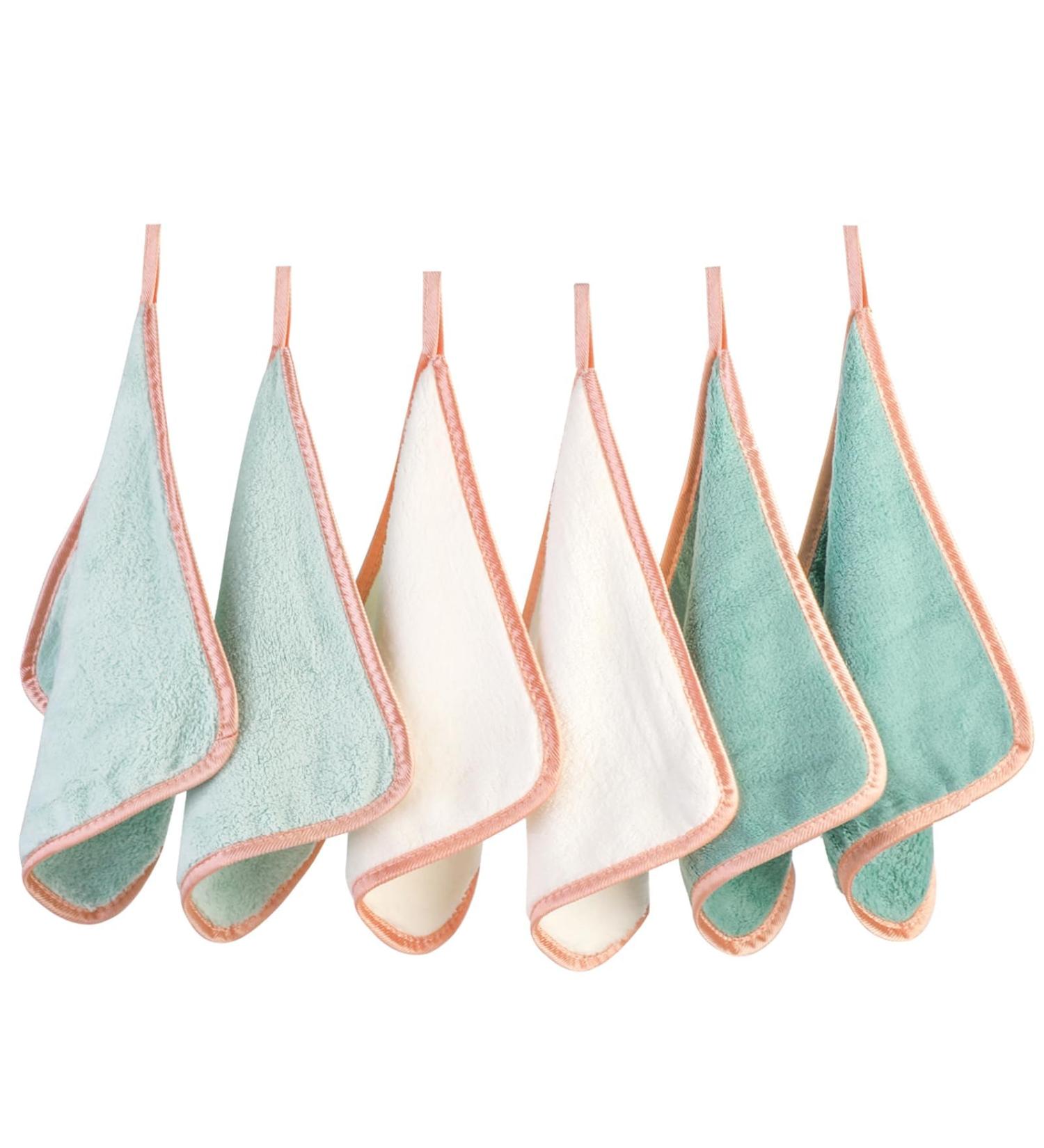Phogary Microfiber Makeup Towels - 6 Pack Washable Facial Cleaning Cloths (20x20cm Green) for Gentle Makeup Removal - Buy Online on GoSupps.com
