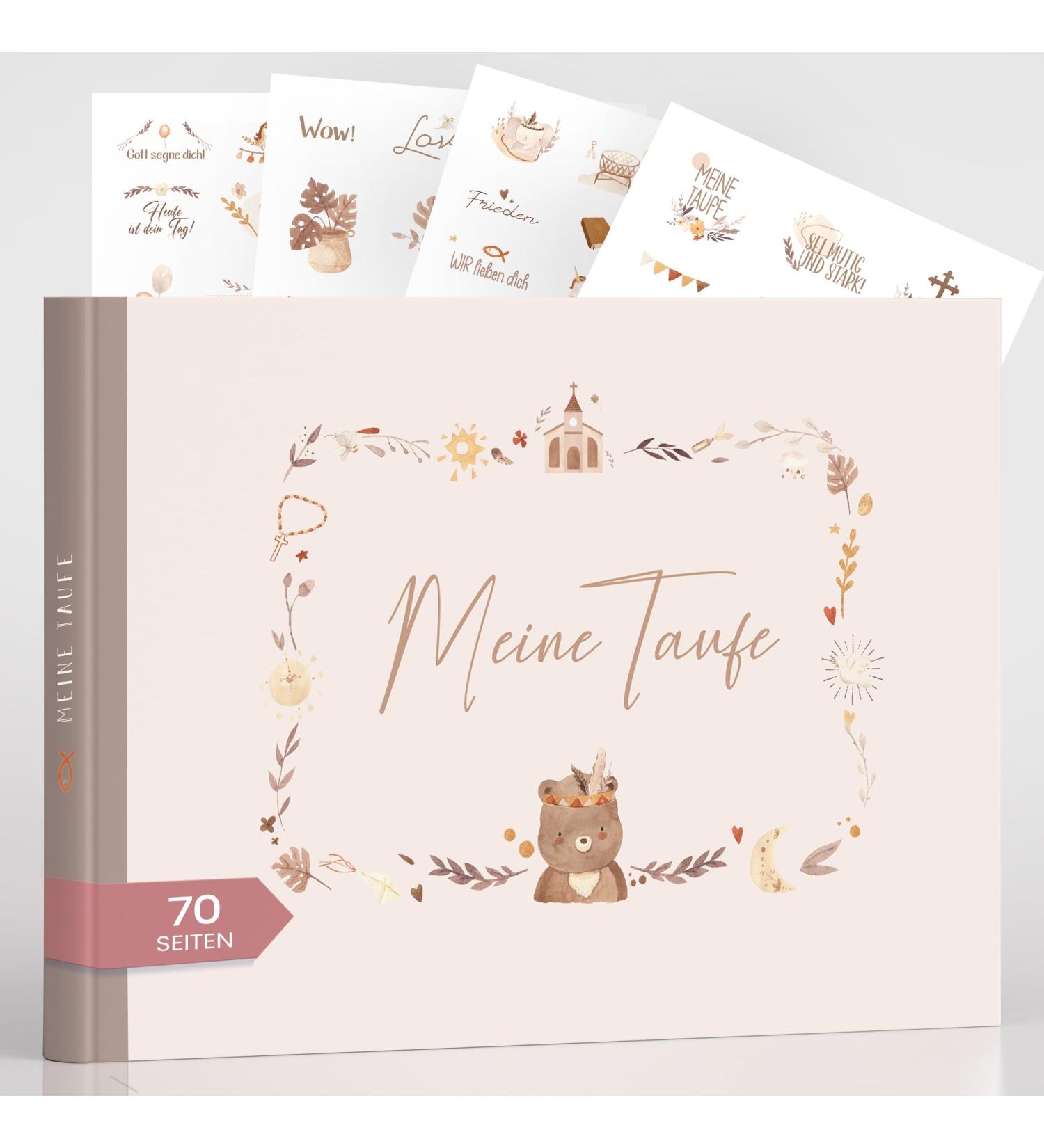 Baptism Gift for Young Girls | Personalized Baptismal Memory Album & Guest Book | High-Quality Gift for Godchildren | Unique Godfather Keepsake - Buy Online on GoSupps.com