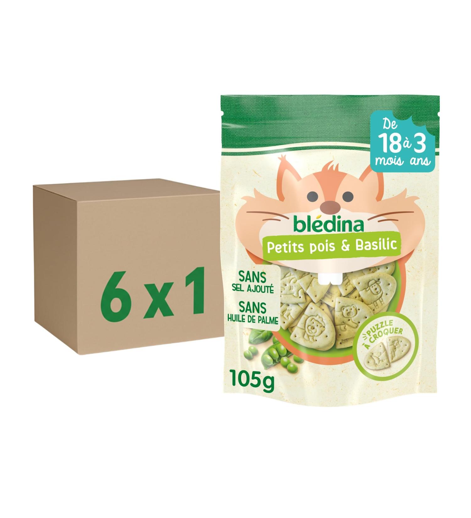 Bl dina Crousti D vorer D s 18 Mois Biscuit B b Texture Cracker Croquante et Forme Puzzle Ludique Recette C r ales Sans Sel Ajout pour Repas B b Petits Pois et Basilic Lot de 6x105g - Buy Online on GoSupps.com