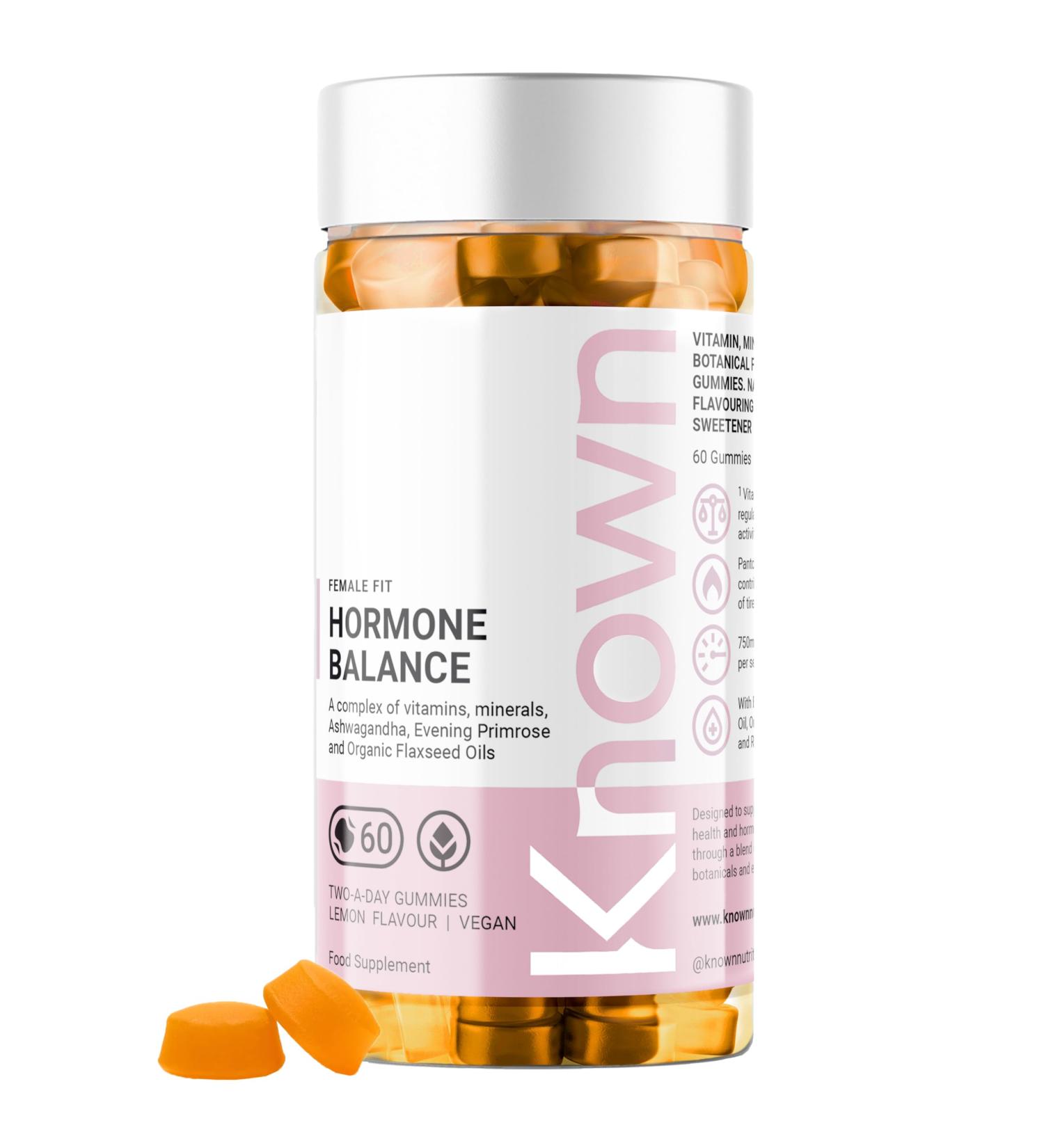 Known Hormone Balance Gummies: Natural Raspberry Flavour for Female Health | Vegan Gummies for Teenagers | 60 Gummies - Buy Online on GoSupps.com