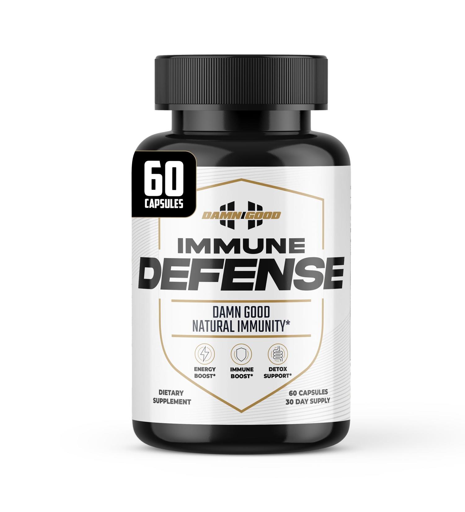 DAMN GOOD The Hodge Twins Immune Defense Supplement (60 Capsules) Sea Moss Blend Capsules for Everyday Balance Digestive Support and Whole-Body Wellness with Vitamins Minerals and Botanicals - Buy Online on GoSupps.com