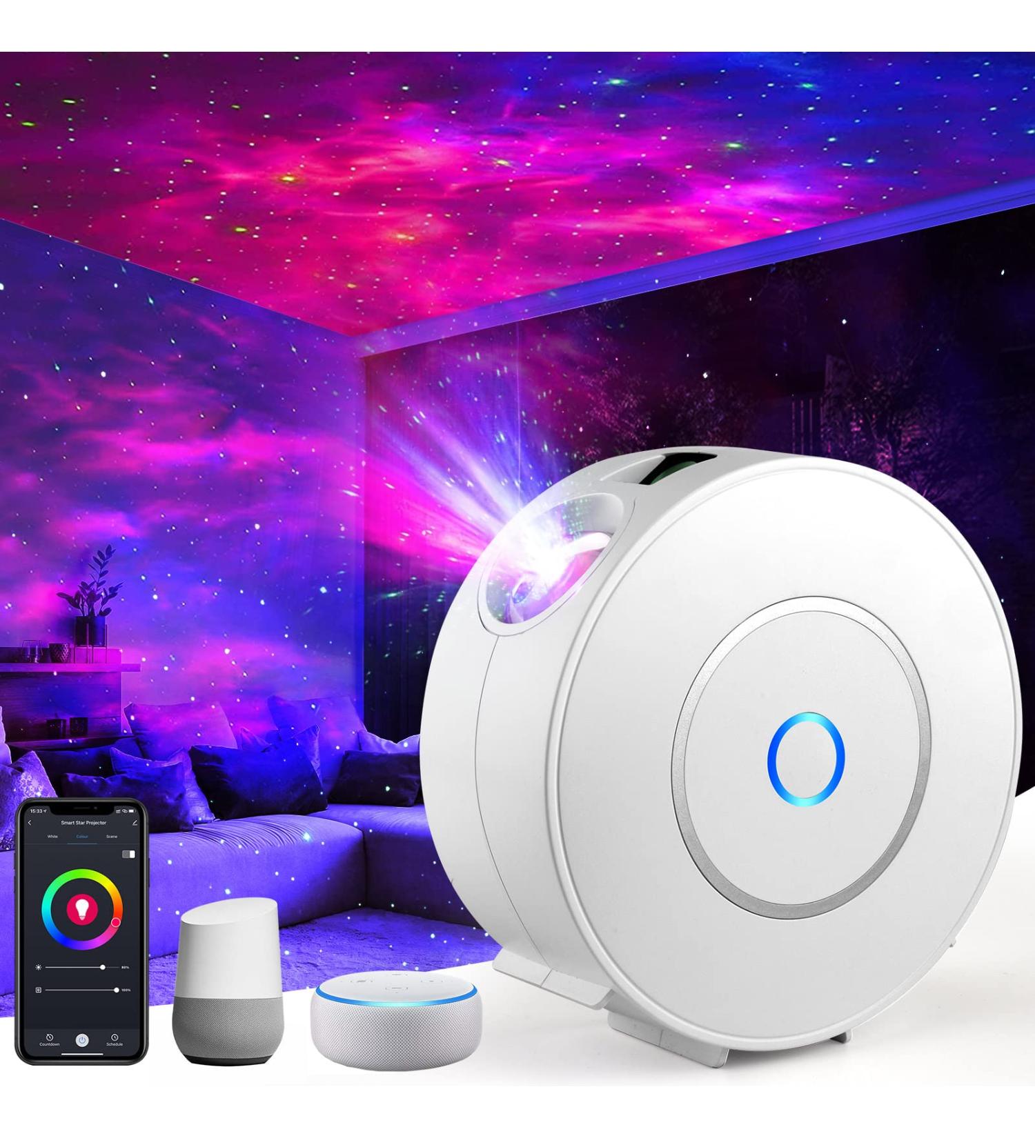 LED Smart Galaxy Projector - Milfech WiFi Star Projector Lamp with RGB Dimming Voice Control Timer & Alexa/Google Assistant Compatibility - Perfect Night Light for Kids Parties & Christmas - Buy Online on GoSupps.com