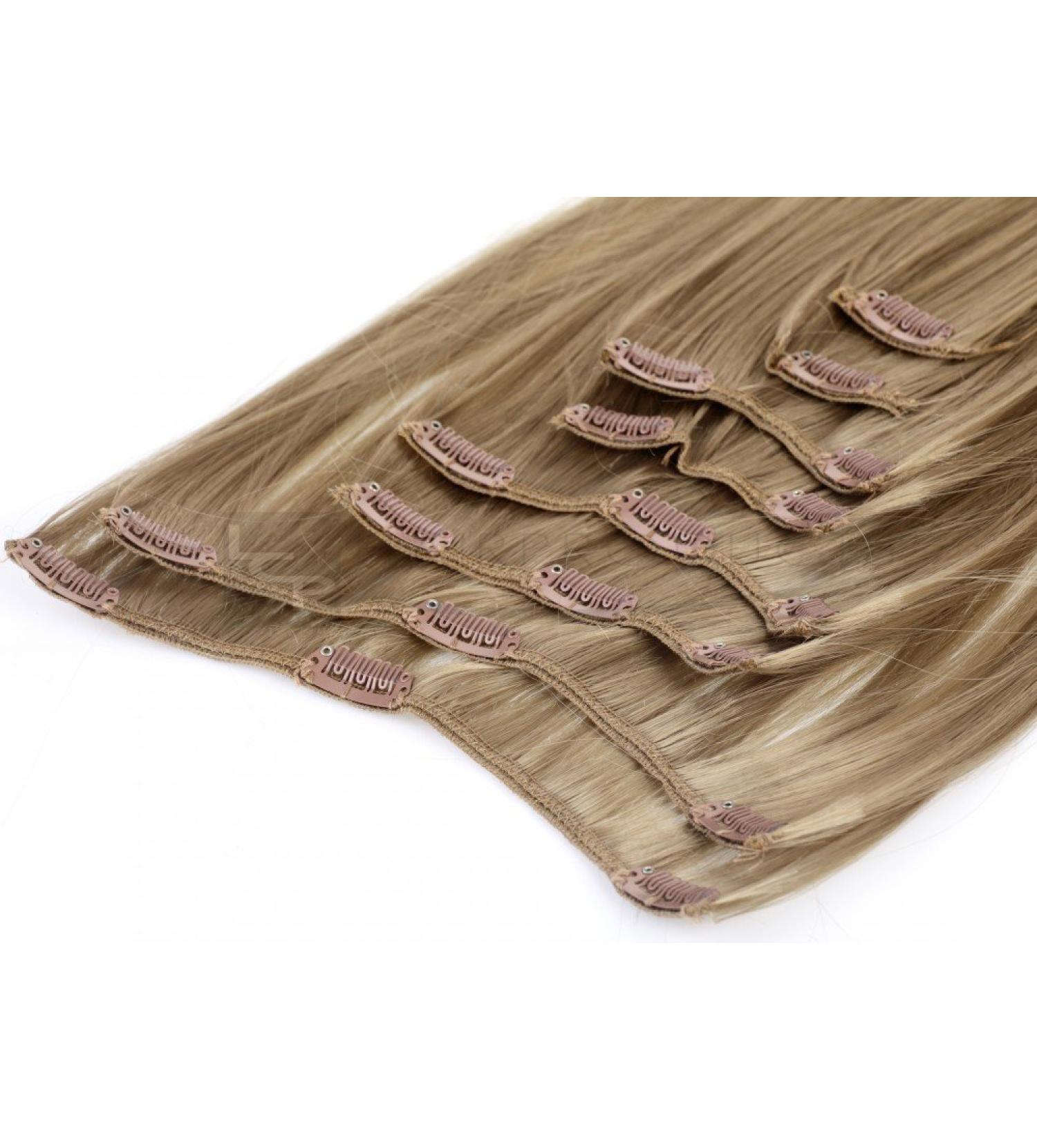 LCP Clip In Hair Extensions 60 cm - 8 Piece Set in Natural Brown | Premium International Shipping - Buy Online on GoSupps.com
