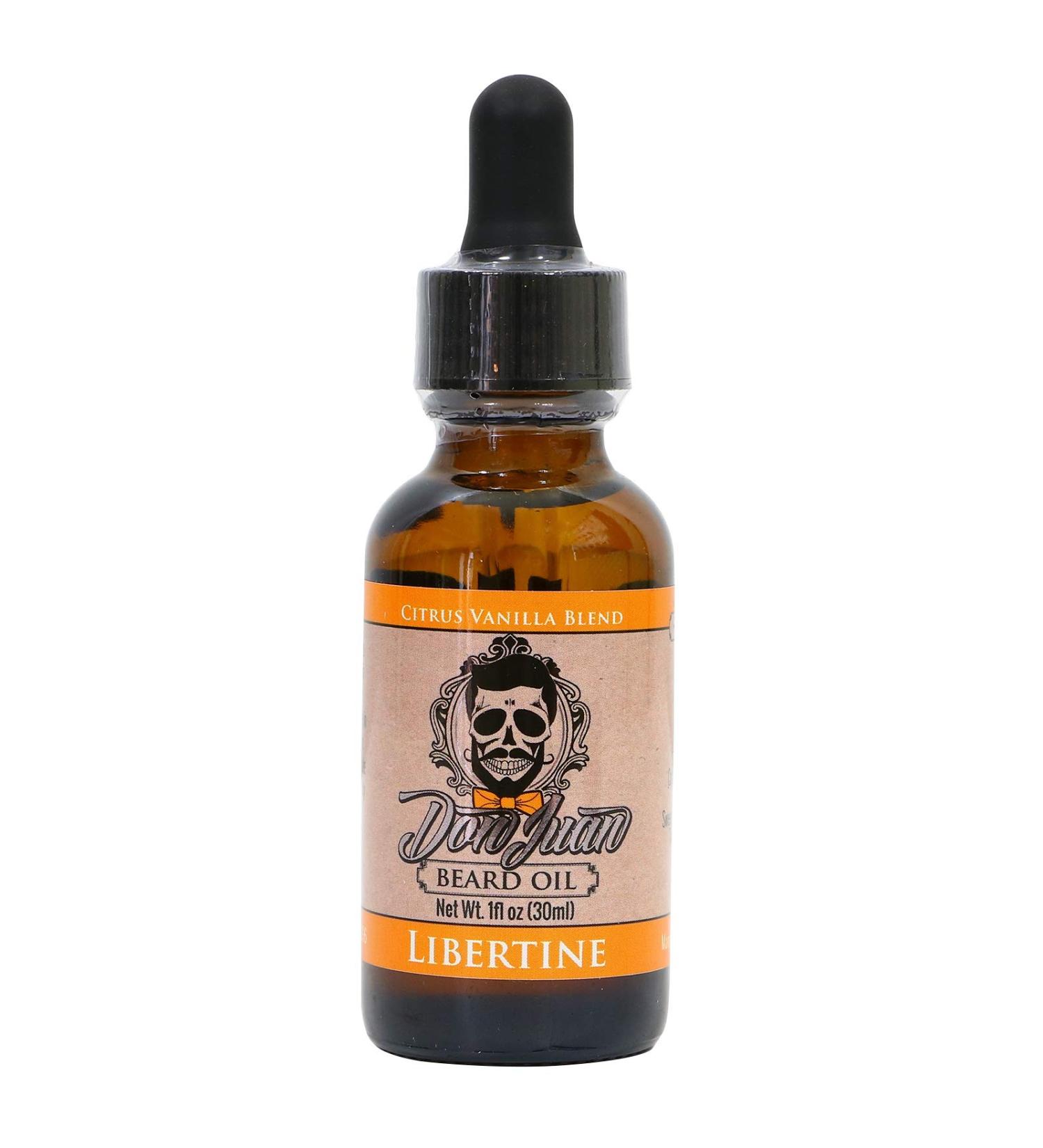 Don Juan Libertine Beard Oil & Conditioner - 100% Organic Citrus Vanilla - Natural Oils Blend with Jojoba Argan & Vitamin E - 1oz - Buy Online on GoSupps.com