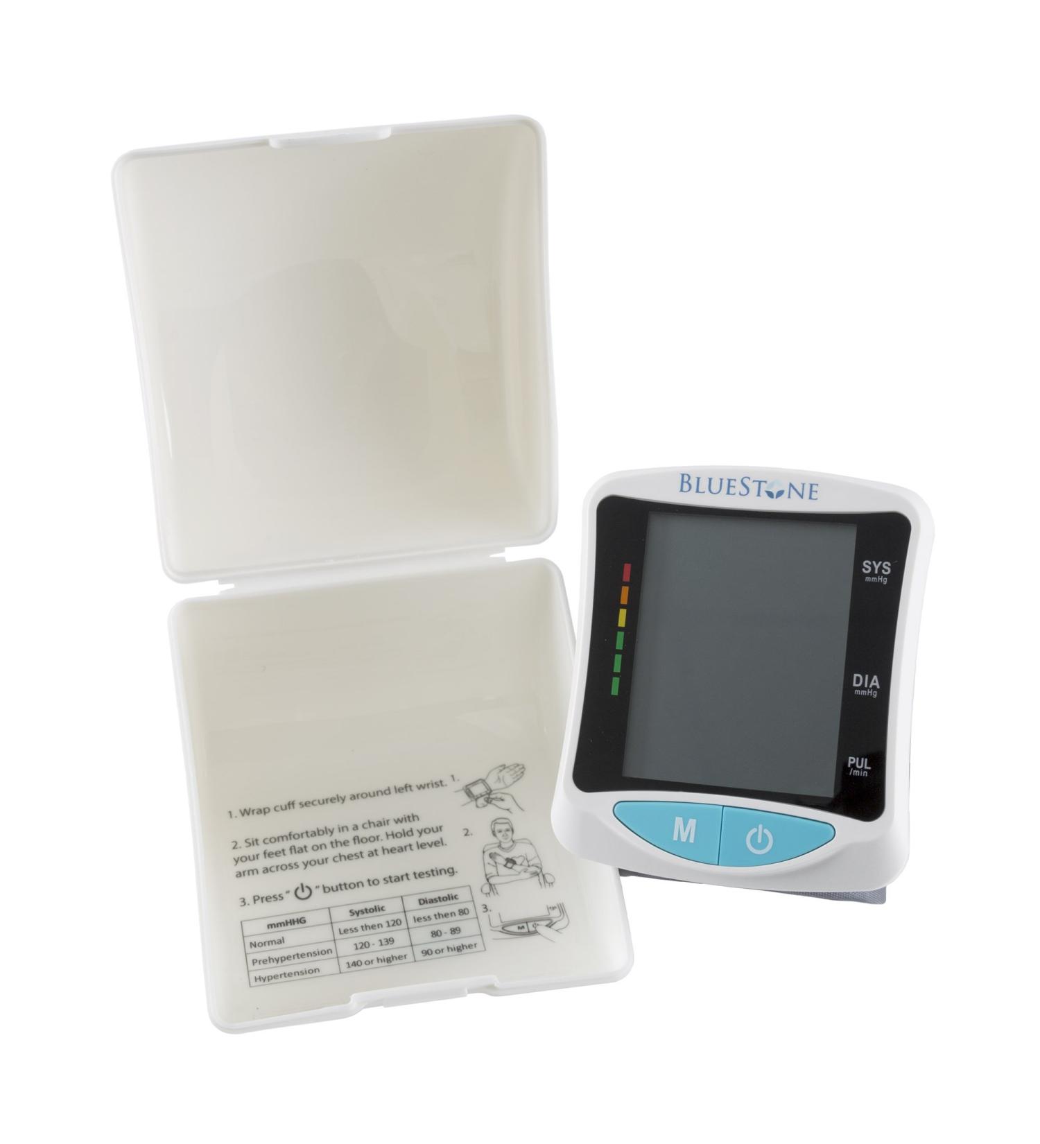 Bluestone Automatic Wrist Blood Pressure Monitor - Fast Readings, Digital LCD Display, Adjustable Cuff (White) - Buy Online on GoSupps.com