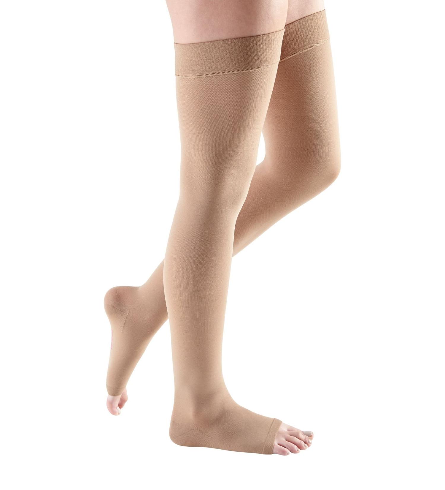 Shop Mediven Comfort Women's Thigh High Compression Stockings - 30-40 mmHg Open Toe Semi-Transparent Hosiery V Natural - International Shipping Available - Buy Online on GoSupps.com