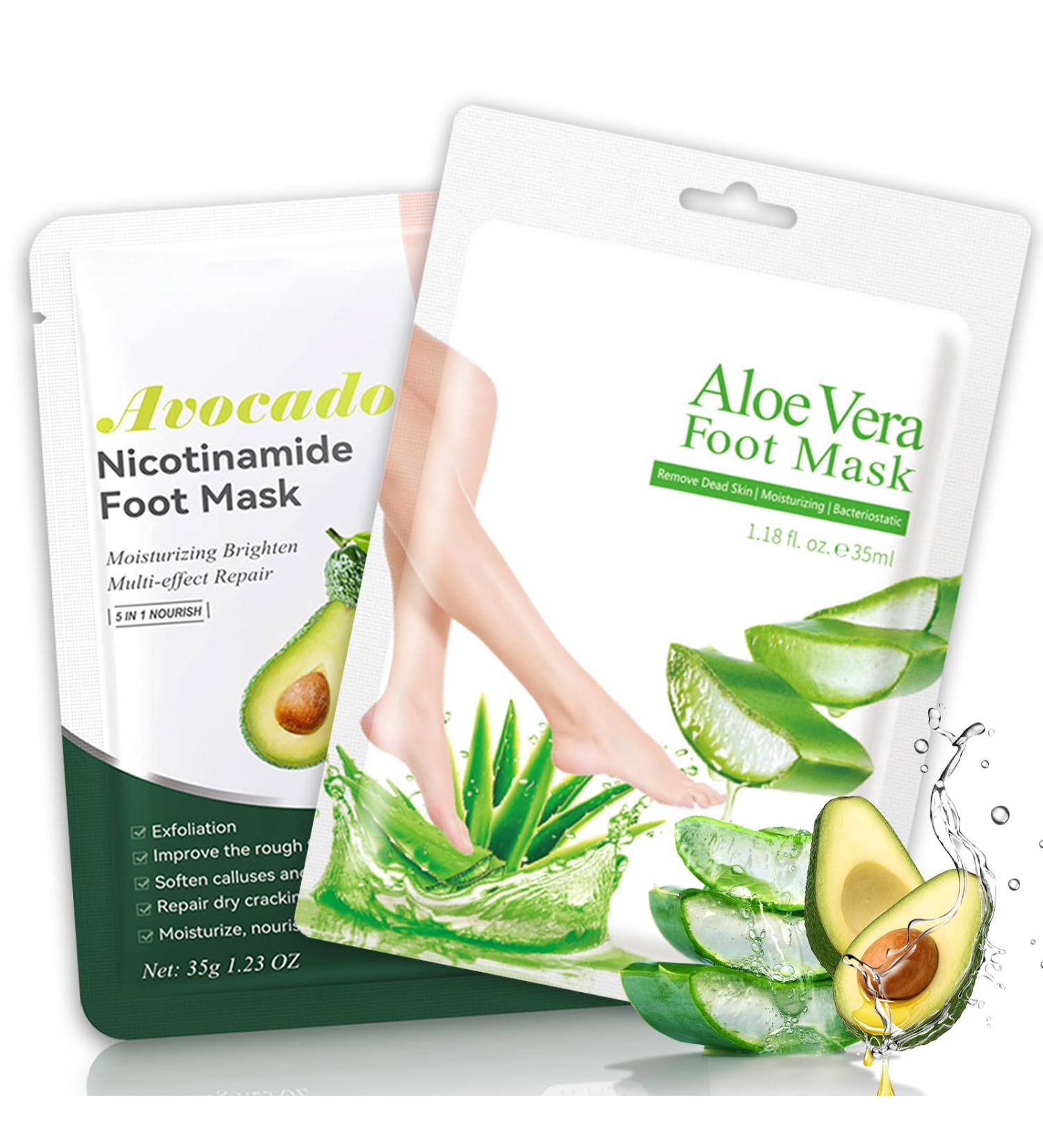 2 Paires Masque Pieds Peeling Exfoliant Masque Peeling Pieds Masque Hydratant Pieds Pour Callosit s Crevasses et Pieds Secs Soin Pied et Callus Peeling Pieds Femmes & Hommes (Aloe Vera + Avocat) - Buy Online on GoSupps.com