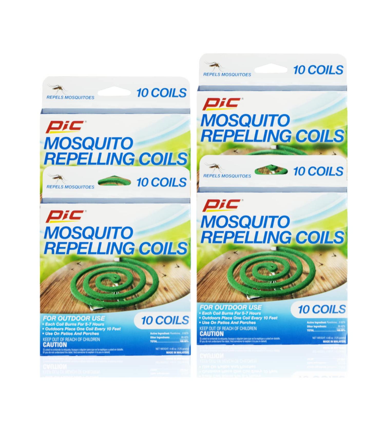 PIC Mosquito Repelling Coils 10 Count Box 4 Pack - Mosquito Repellent for Outdoor Spaces - 40 Coils Total 10 Count (Pack of 4)