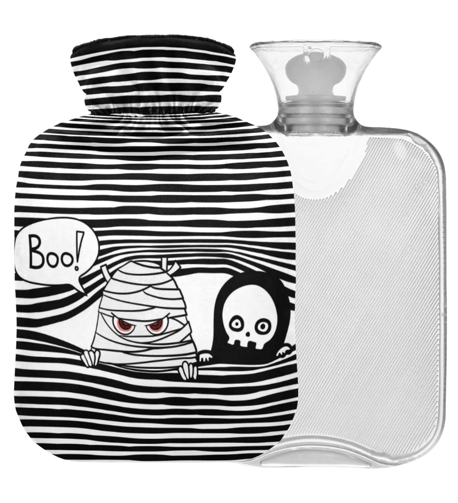 Buy Naanle Striped Halloween Skull Hot Water Bottle with Cover - 1L for Pain Relief & Heat Therapy | International Shipping Available - Buy Online on GoSupps.com