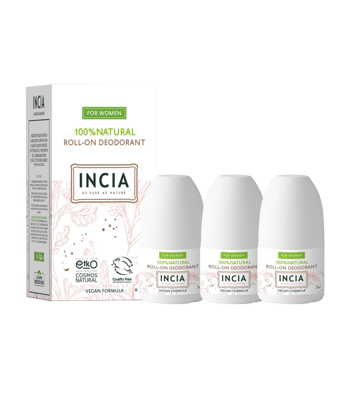 Incia Natural Deodorant | Vegan | Aluminum Free Deodorant for Men and Women | Fresh |Cruelty Free Paraben Free Natural Fragrance (Women Pack of 3) Women 1.76 Fl Oz (Pack of 3) - Buy Online on GoSupps.com