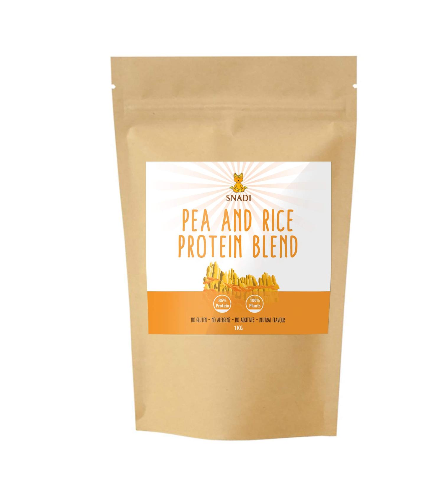 Snadi - Vegan Protein Isolated from Peas and Rice | 1kg | 100% Pure | High Protein Content | Gluten Free | Easy to Digest | No Additives | Food Supplement | Vegetable Protein Powder - Buy Online on GoSupps.com