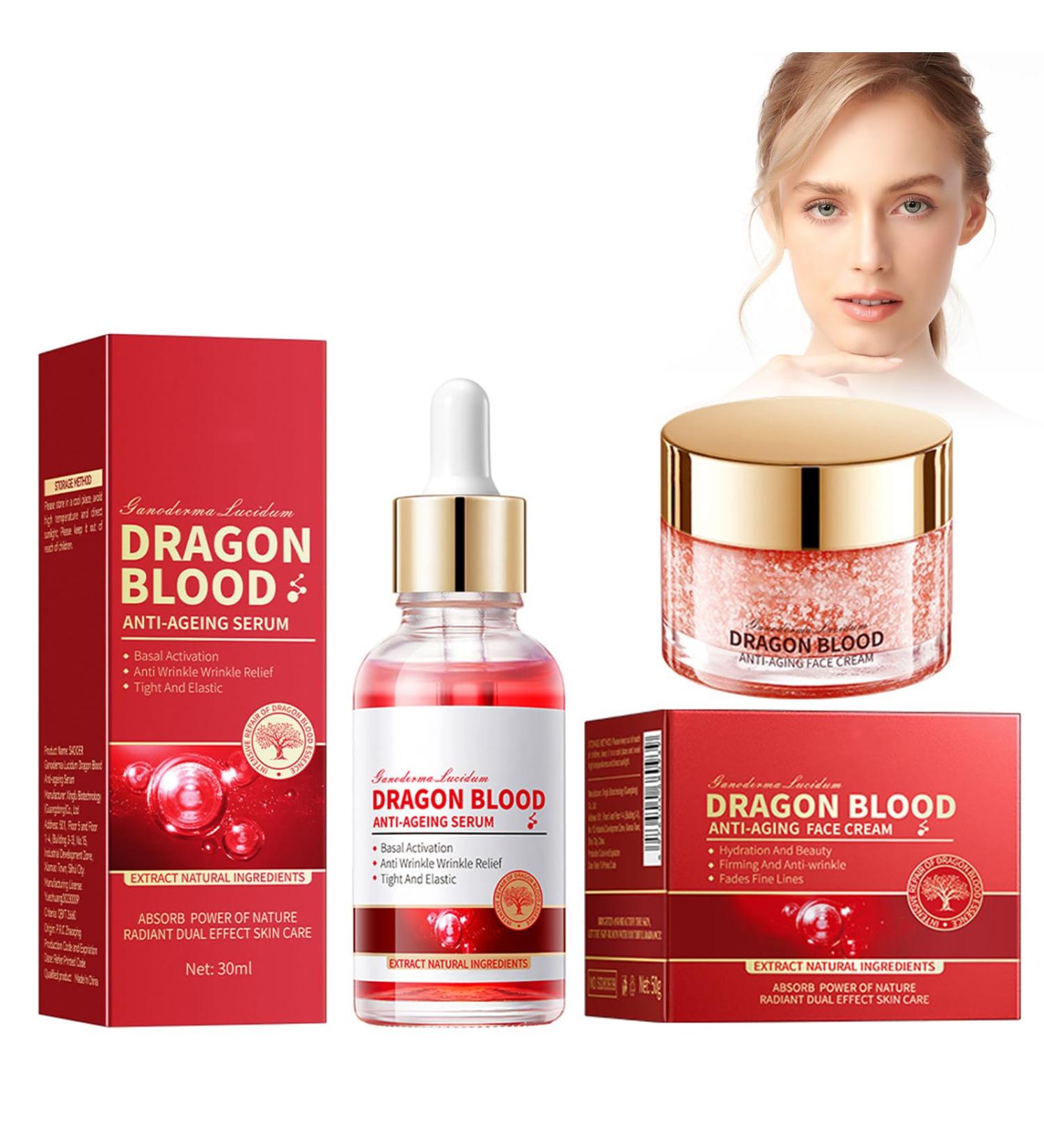 Crsetmyth Drachenblut Creme + Serum Drachenblut face cream Moisture and improvement of dried and rough skin Antiwrinkle face cream Blushing fine lines Punishing & Punishing - Buy Online on GoSupps.com