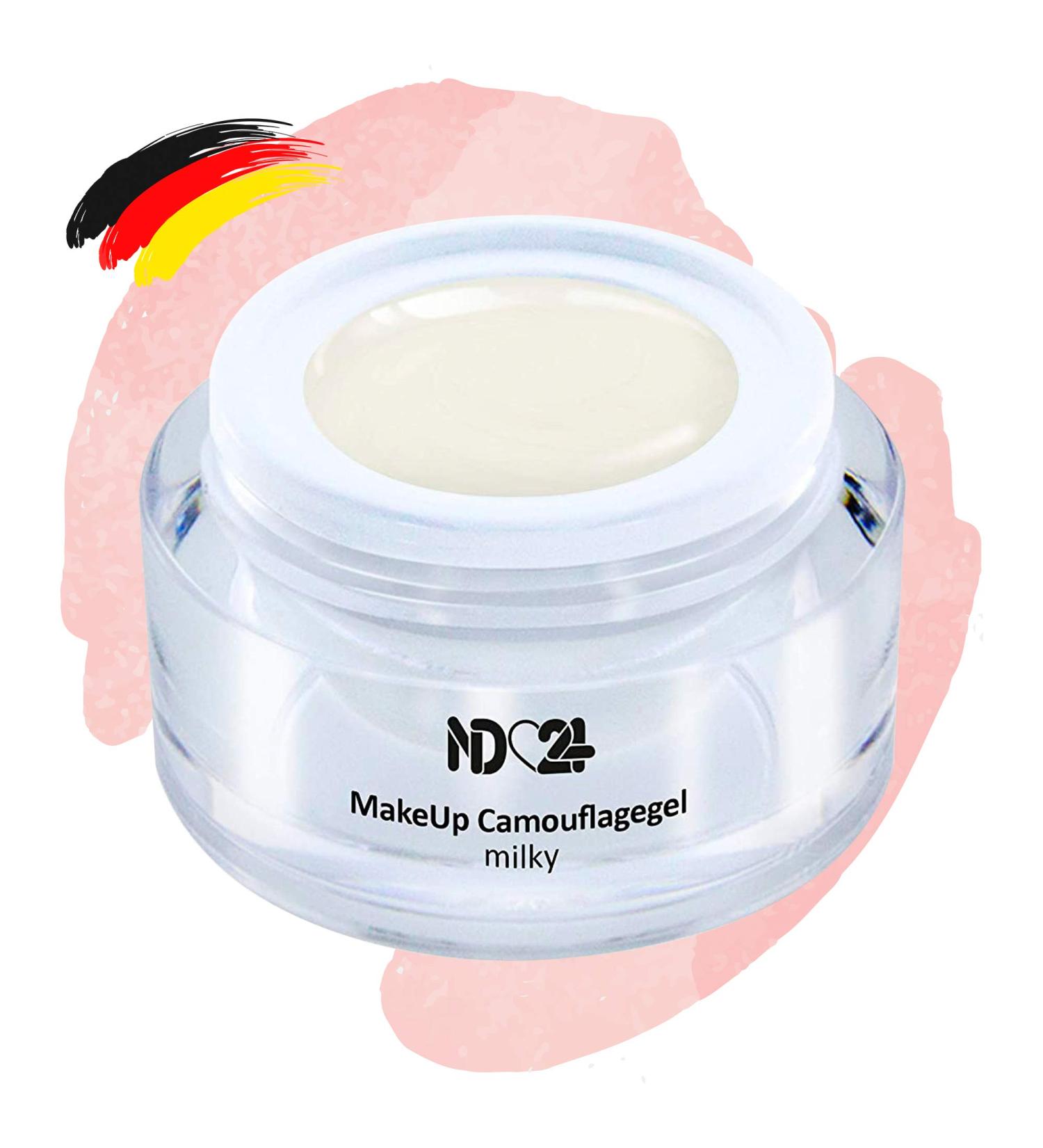 ND24 Naildesign Camouflage Gel - Vegan Cover Gel for Geln gel & Baby Boomer Nails - 5ml Milky - Made in Germany - Perfect Nail Studio Finish - Buy Online on GoSupps.com