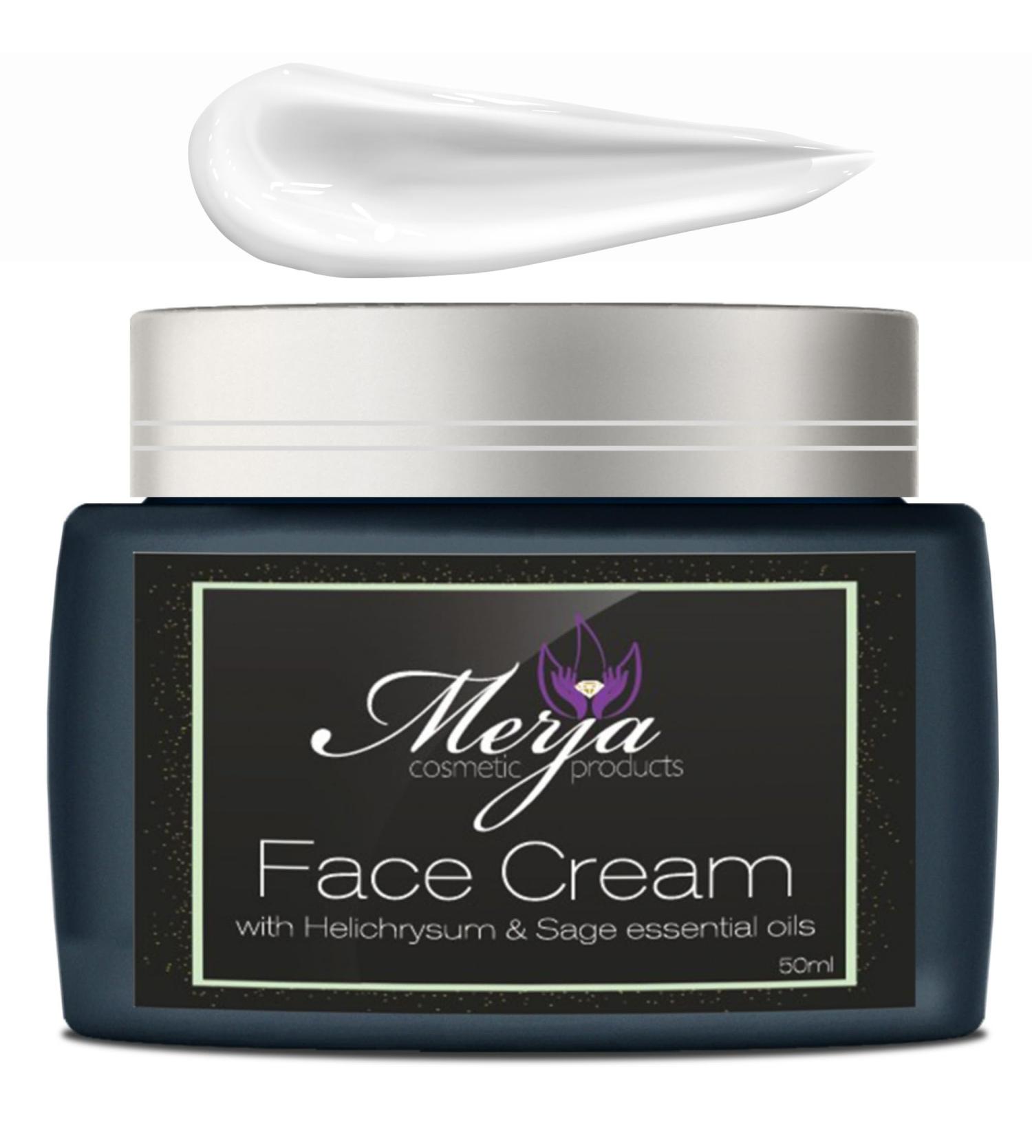 Merja Face cream with Helichrysum & Sage Essential Oils- Day and Night- Face cream with Collagen Helichrysum oil and sage-Skin Care- Face Moisturizer -Premium Quality 50ml 1.7 oz (Pack of 2) 3.4 Ounce (Pack of 1) - Buy Online on GoSupps.com
