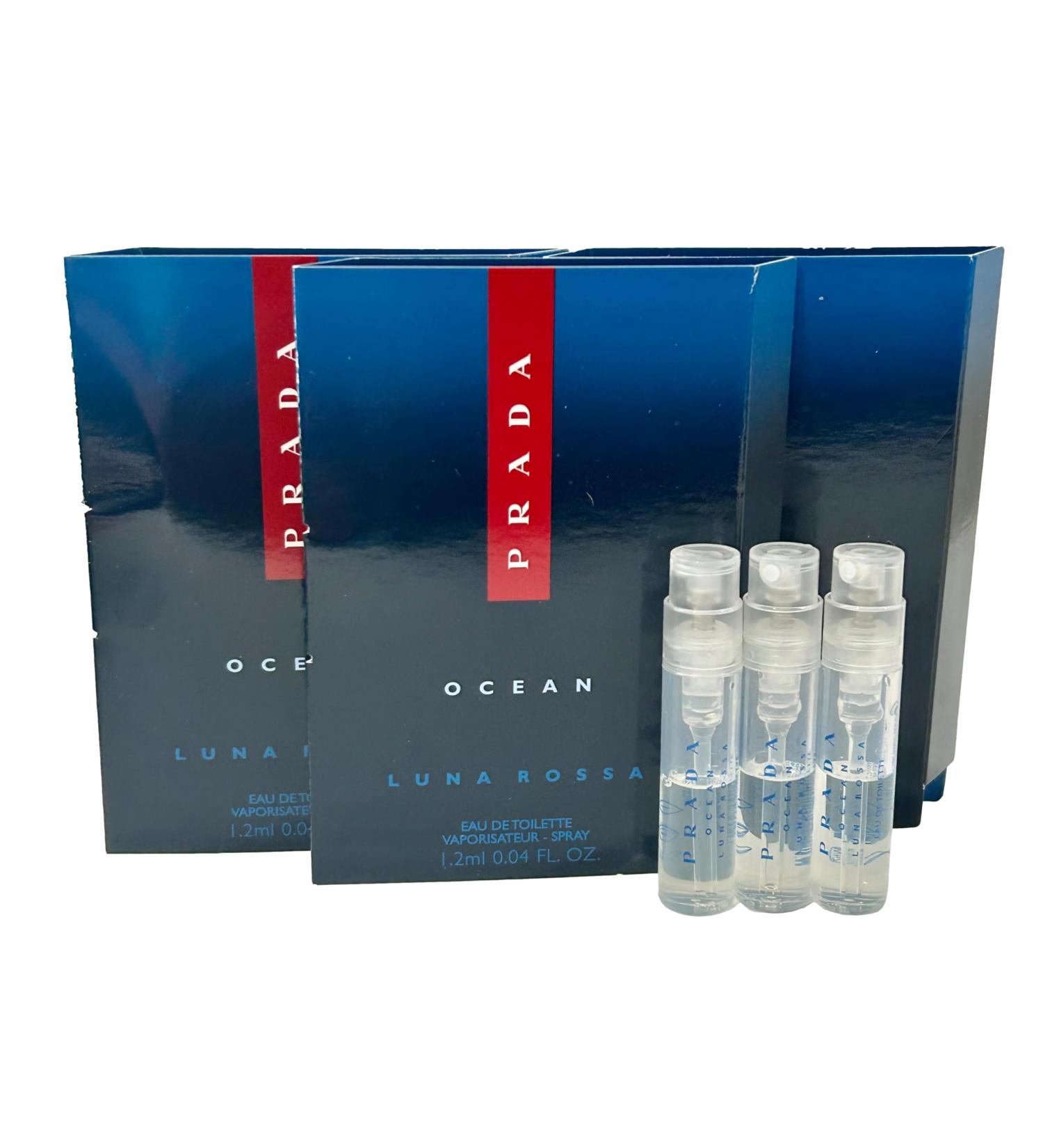 Prada OCEAN Luna Rossa EDT Sample Perfume Men Spray MINI SMALL Travel Size 1.2 ML / 0.04 - set of 3 - Buy Online on GoSupps.com