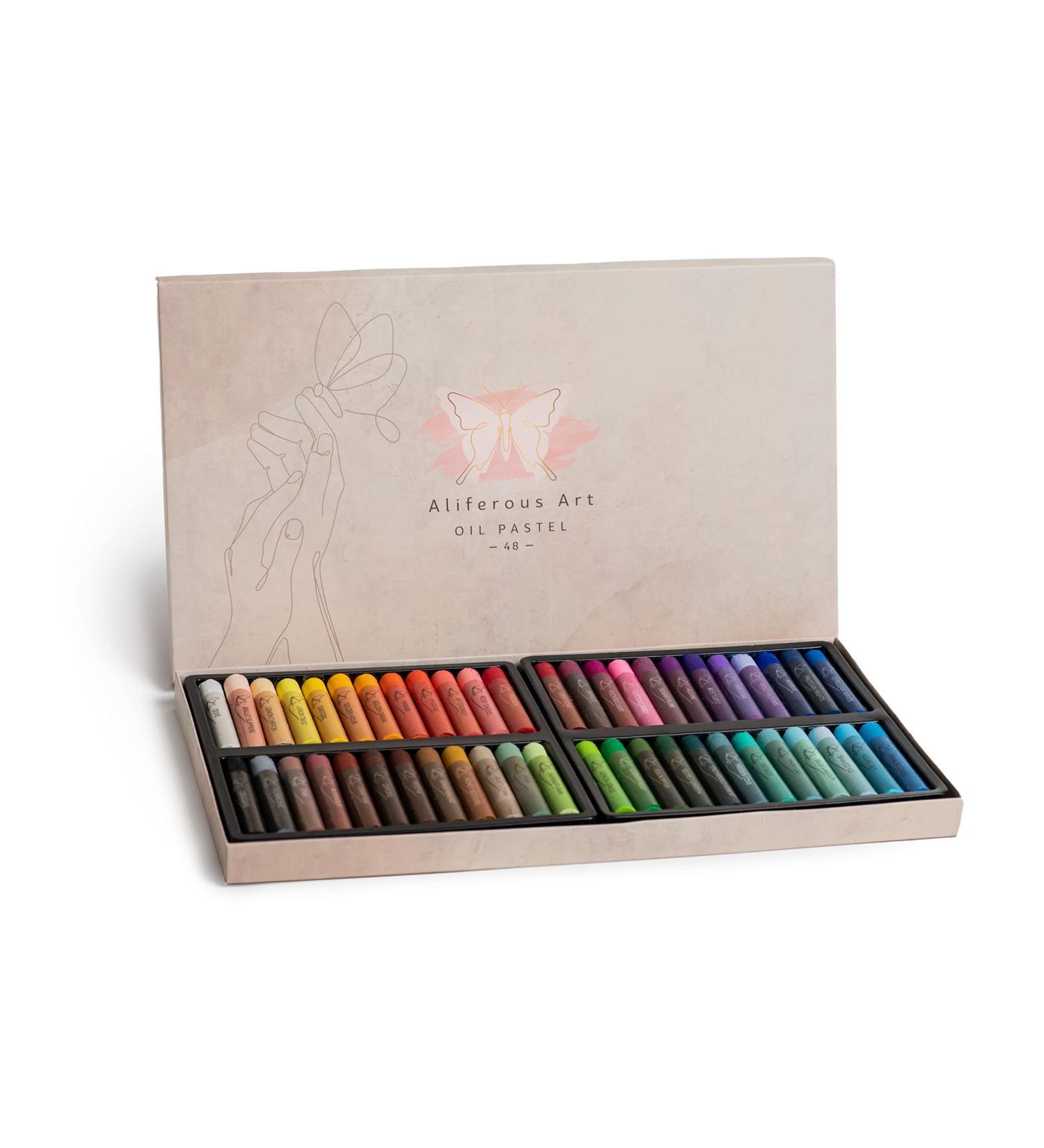 48-Piece Soft Oil Pastels Set - Professional Art Supplies for Drawing - Non-Toxic Classroom Set for Kids - Creamy Texture - Ideal for Artists - Buy Online on GoSupps.com