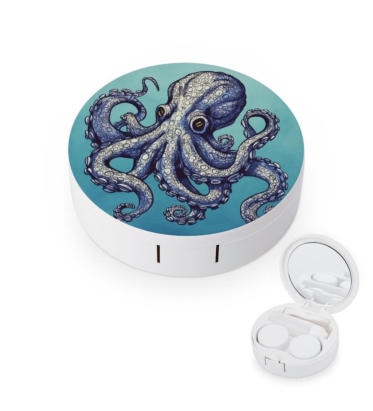Octopus Design Contact Lens Case - Portable Travel Storage Box for Contact Lenses | International Shipping - Buy Online on GoSupps.com