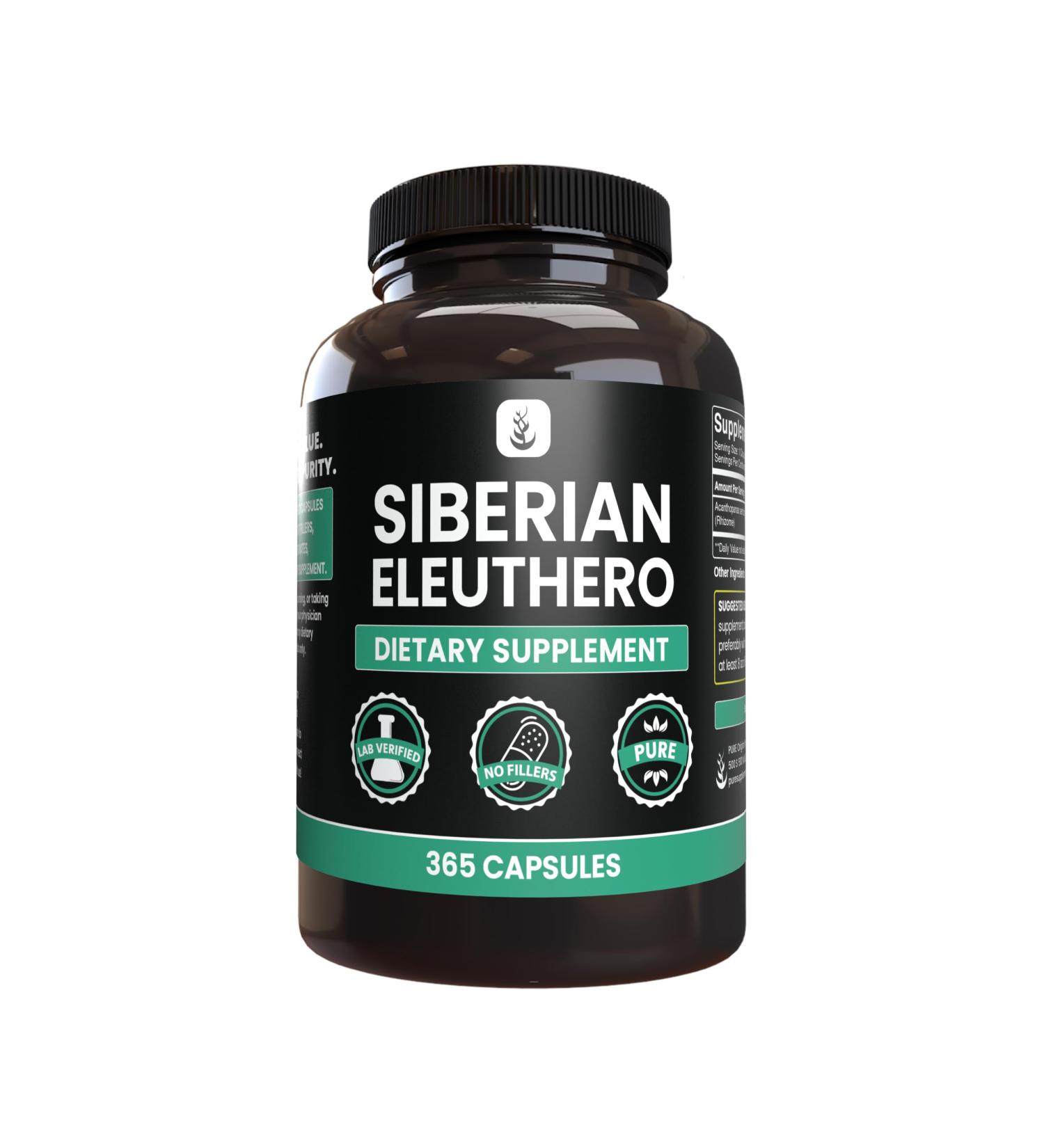 PURE ORIGINAL INGREDIENTS Siberian Eleuthero Always Pure No Additives Or Fillers Lab Verified (365 Count (Pack of 1)) - Buy Online on GoSupps.com