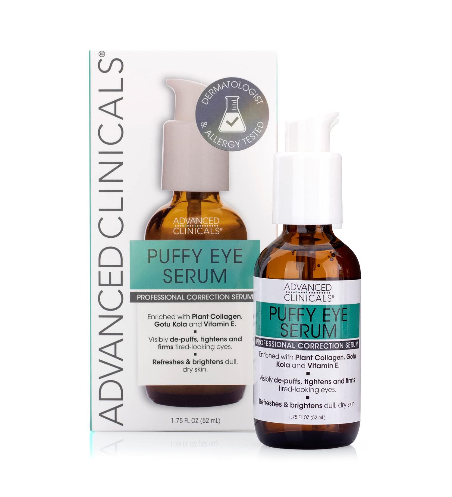 Advanced Clinicals Puffy Eye Serum - Professional Correction 1.75 fl oz | Reduce Dark Circles & Puffiness - Buy Online on GoSupps.com