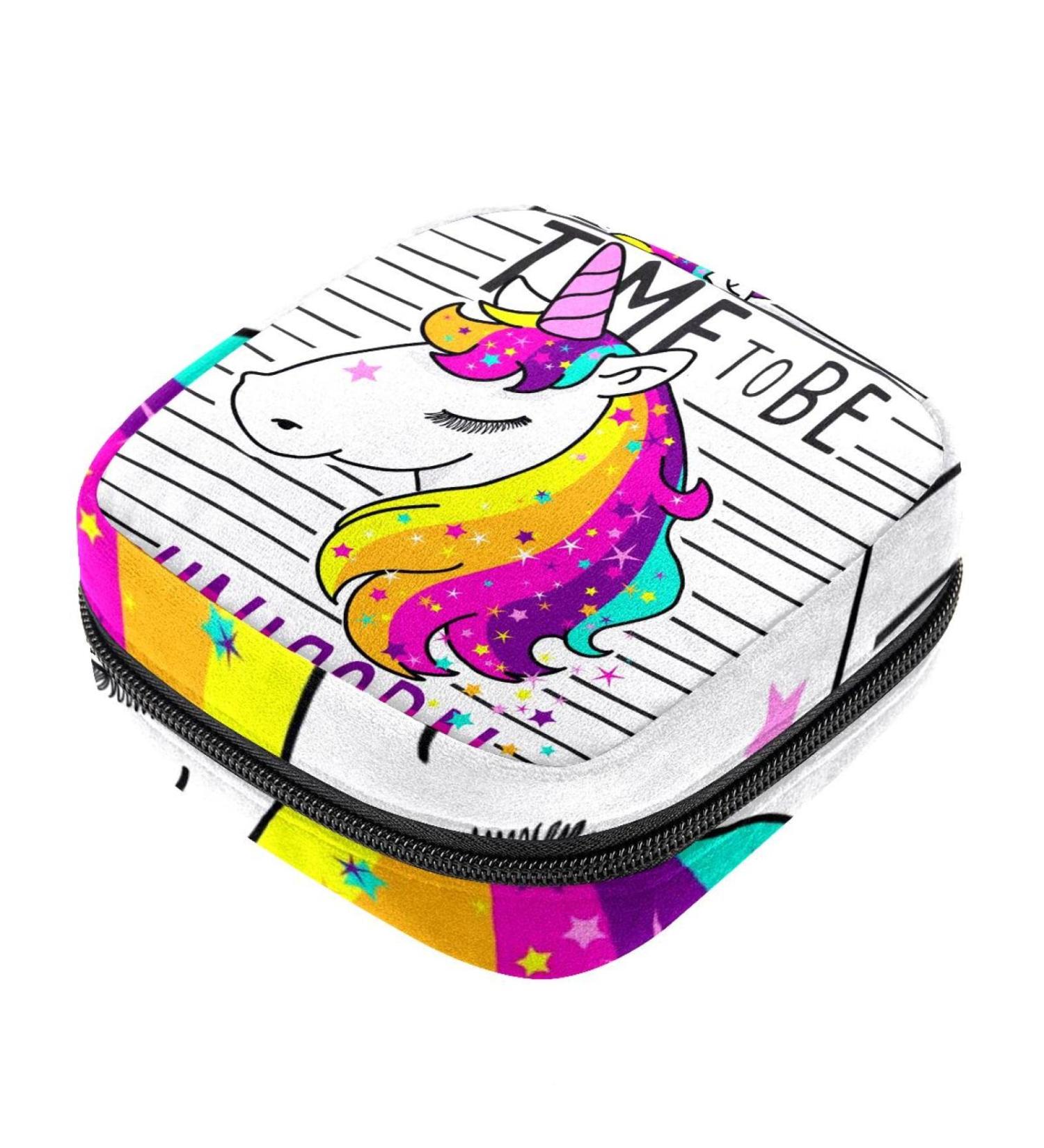 Cute Magical Unicorn Rainbow Storage Bag | Portable Menstrual Pad & Cup Pouch for Teen Girls and Women - International Shipping Available - Buy Online on GoSupps.com