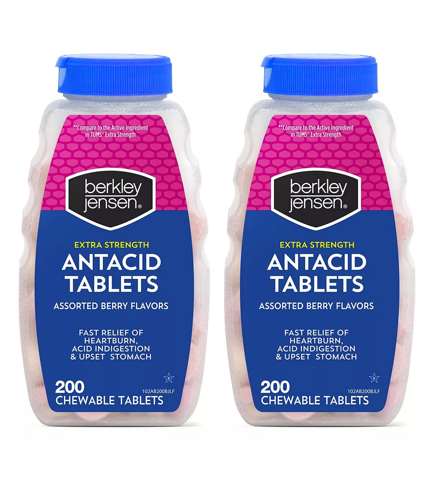 Berkley Jensen Extra Strength Antacid Tablets - Assorted Berry Flavors - 2 pk./200 ct - Buy Online on GoSupps.com